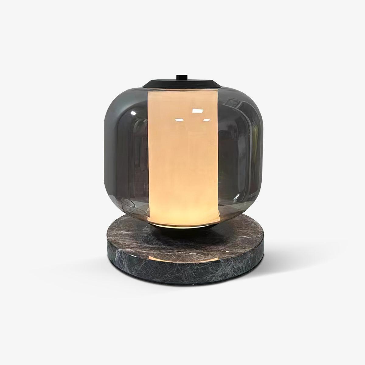 Elegant Eira Marble Table Lamp - Modern Home Decor for Bedroom, Living Room & Office - Dimmable LED Light with USB Port for Cozy Ambience