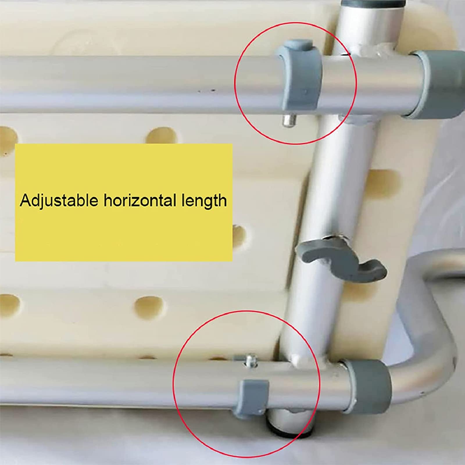 Lightweight Aluminum Bath Bench with Adjustable Legs - Portable Shower Seat for Elderly & Disabled - Non-Slip Bathtub Transfer Stool Supports 130kg (286lbs) - Ideal for Safe Bathing, Post-Surgery Recovery & Mobility Assistance