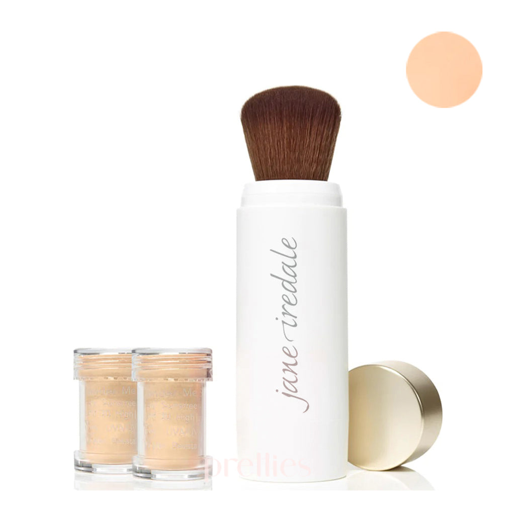 Jane Iredale Powder Me SPF 30 Mineral Sunscreen Brush - Refillable, Nude 5g | Natural Sun Protection for Face & Body | Perfect for Travel, Beach & Daily Use