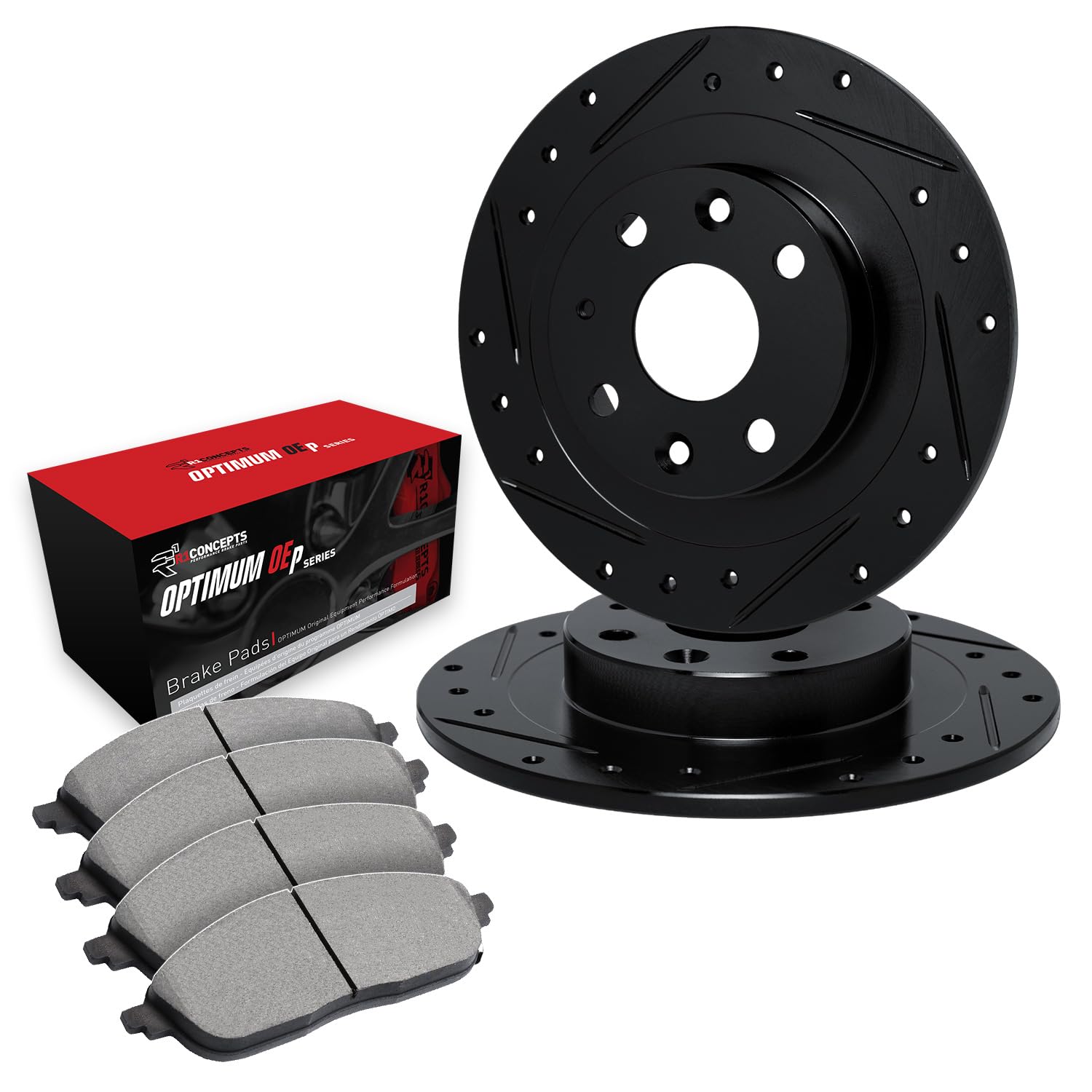 R1 Concepts Premium Front Brake Kit - Ceramic Brake Pads & Rotors for 1988-1992 Daihatsu Charade | High-Performance Braking System | Perfect for City Driving & Daily Commutes