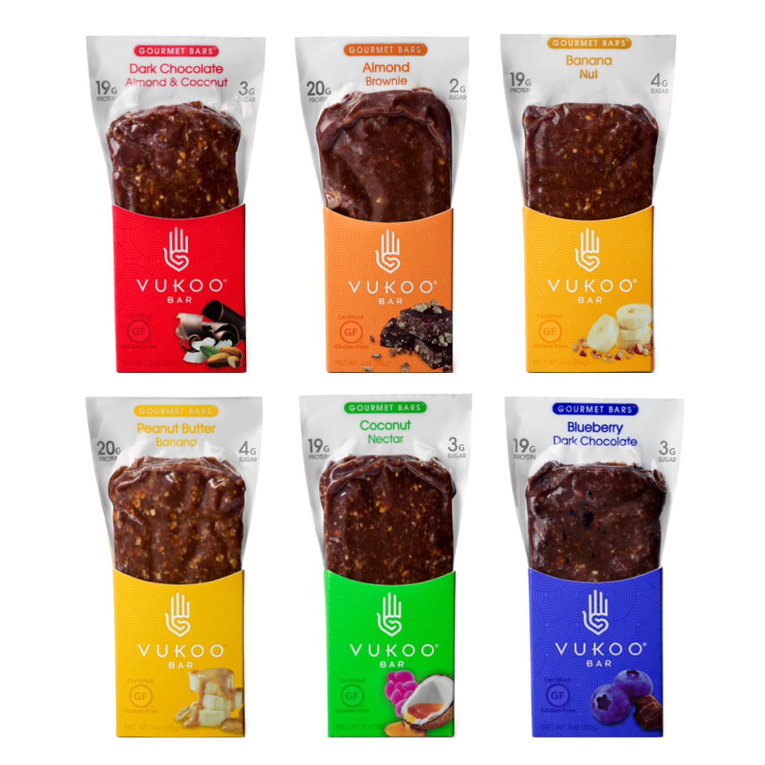 Vukoo Refrigerated Protein Bars - 24 Pack Flavor Variety | Healthy Organic Oats, High Protein Low Sugar Snacks | Gluten Free & High Fiber | Perfect for Gym, Hiking & On-the-Go Nutrition