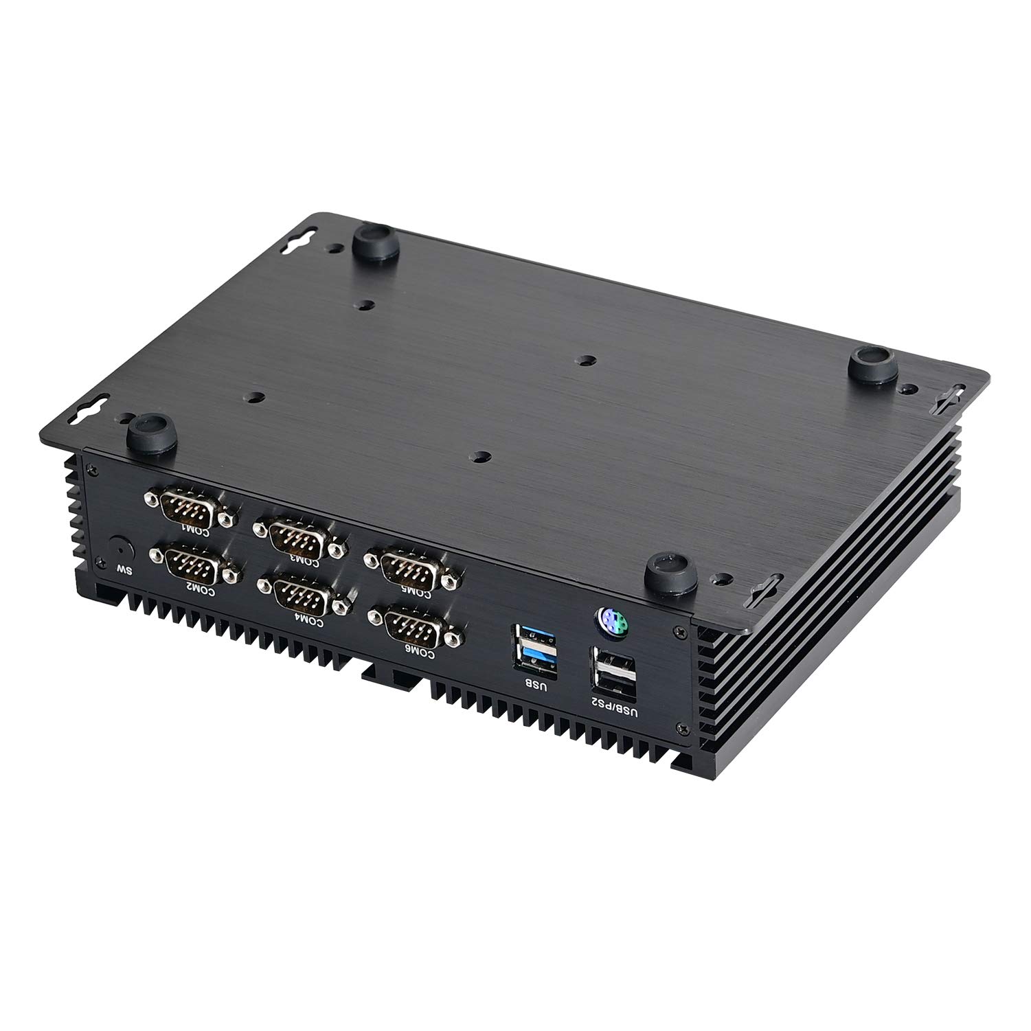 HUNSN Industrial Fanless Mini PC - Intel Core i7 6500U/7560U, 16GB RAM, 256GB SSD + 1TB HDD, Windows 11 Pro/Linux Ubuntu - GPIO, WOL, SIM Slot, WiFi, BT, Dual LAN, 6 COM Ports for Factory Automation, Digital Signage & Edge Computing