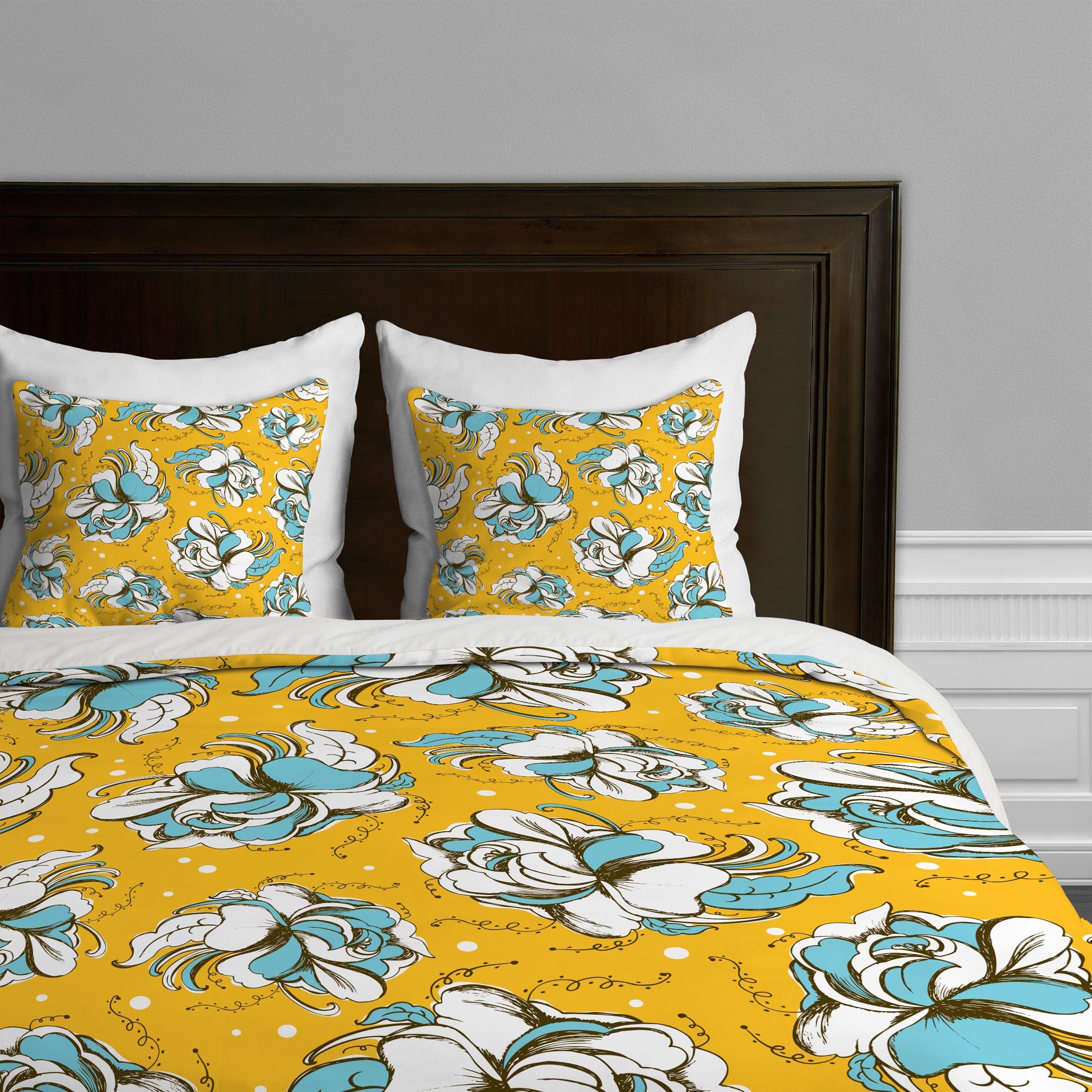 Deny Designs Heather Dutton Felicity Golden Duvet Cover Set - Twin/Twin XL Size - Soft Luxury Bedding for Girls & Teens Room Decor - Perfect for Dorm, Bedroom, Guest Room & Home Decor