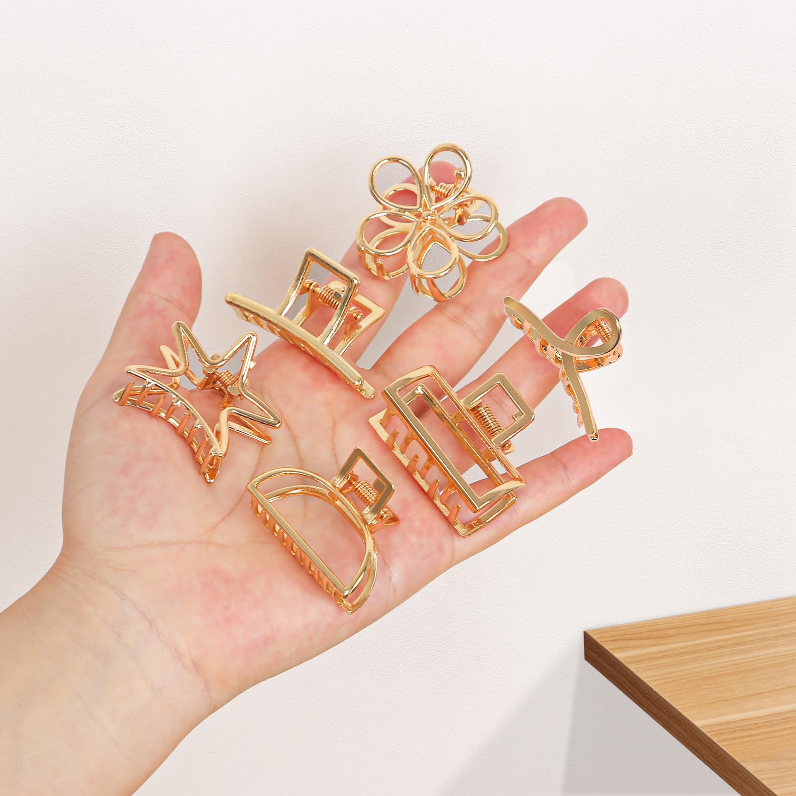 10PCS Gold Hair Clips for Women - Small Gold Claw Clips for Women & Girls - Mini Metal Hair Accessories - Perfect for Parties, Weddings & Everyday Styling