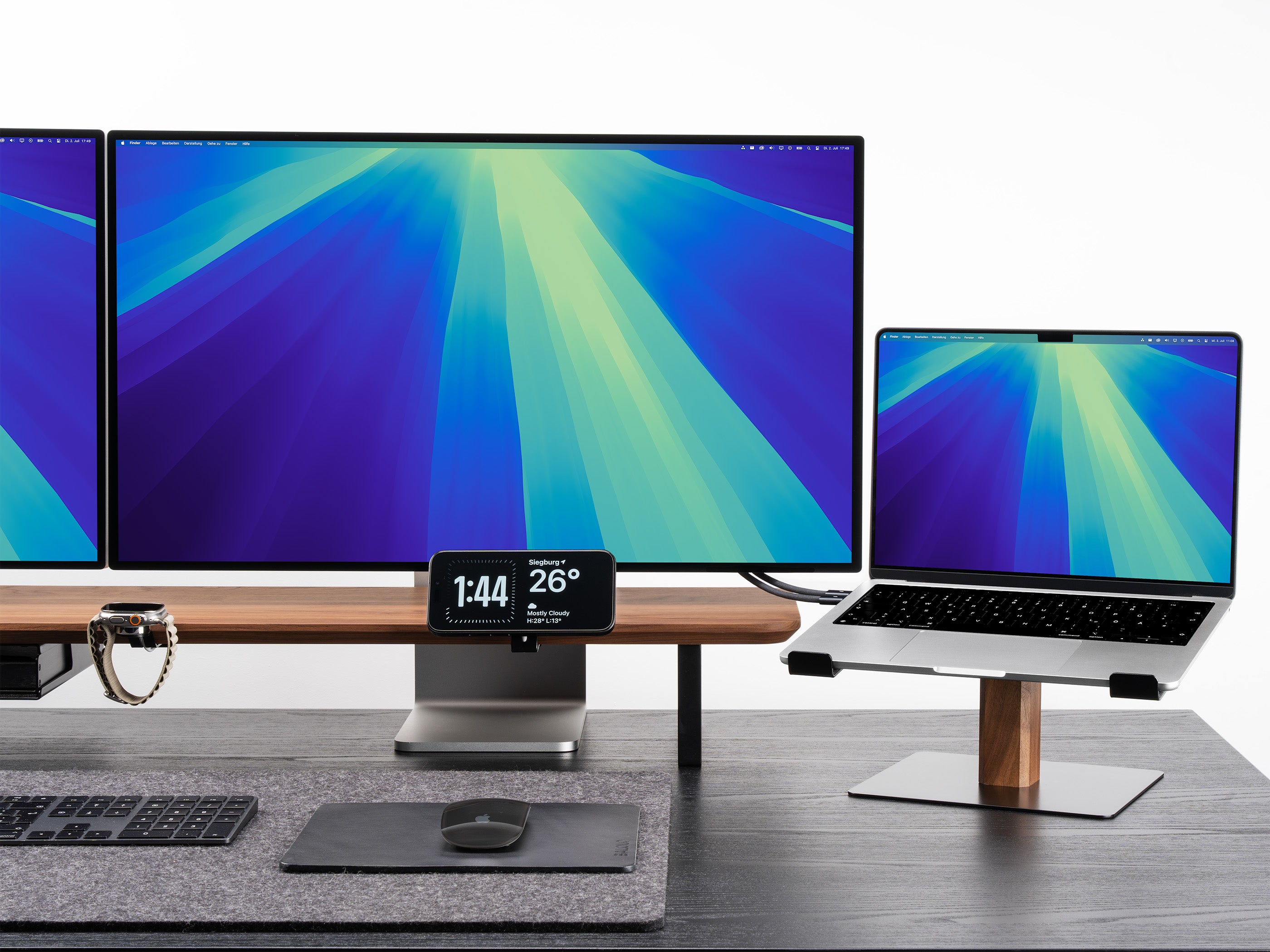 Ergonomic Adjustable Laptop Stand for Desk - Portable & Foldable Aluminum Computer Stand for MacBook, iPad, Notebook - Perfect for Home Office, Workstation & Travel Use