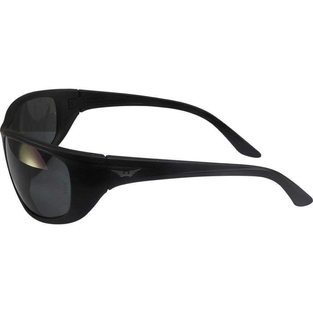 Global Vision Hercules 6 Motorcycle Safety Glasses - ANSI Z87.1 & MIL-PRF-32432 Certified, Shatterproof Polycarbonate Lenses with UV400 Protection & Scratch-Resistant Coating - Black Frame with Smoke Lenses - Perfect for Riding, Cycling, and Outdoor Sports
