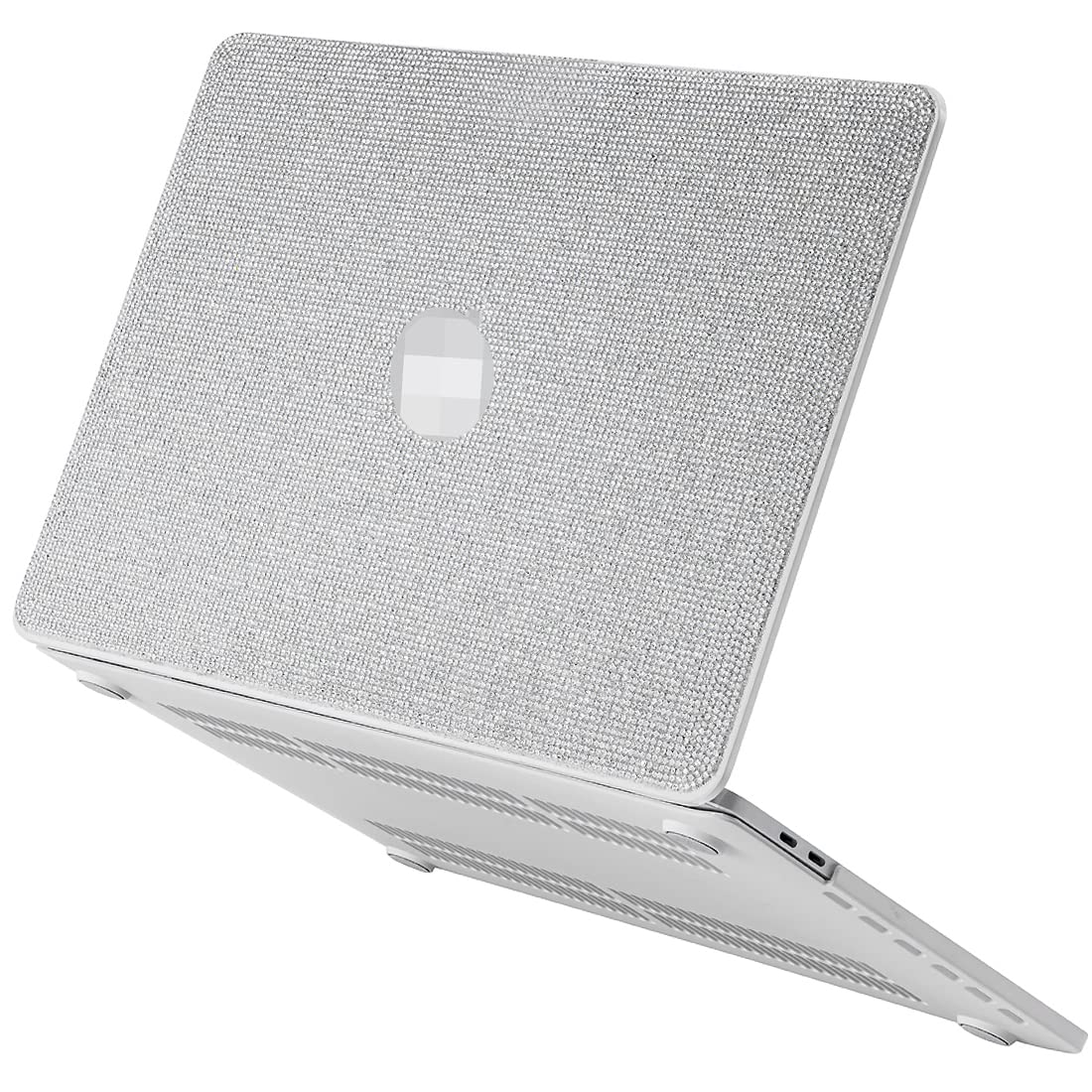 Sparkling Rhinestone Bling MacBook Pro 14 Inch Case (2021-2023 Models A2442/A2779/A2992/A2918 M1 Pro/Max) - Glamorous Protective Cover with Liquid Retina XDR Display & Touch ID Compatibility - Perfect for Work, School & Stylish Tech Accessories (White)