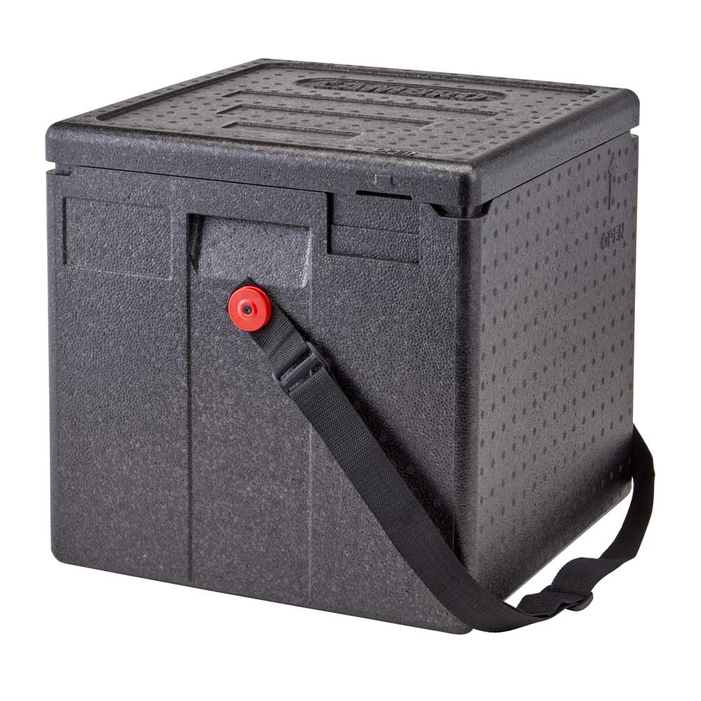 Cambro EPPMBWSTSW110 Cam GoBox Insulated Milk Crate Box - Black | Durable Food Storage Container for Restaurants, Catering & Commercial Kitchens | Perfect for Transporting Dairy, Beverages & Perishable Items