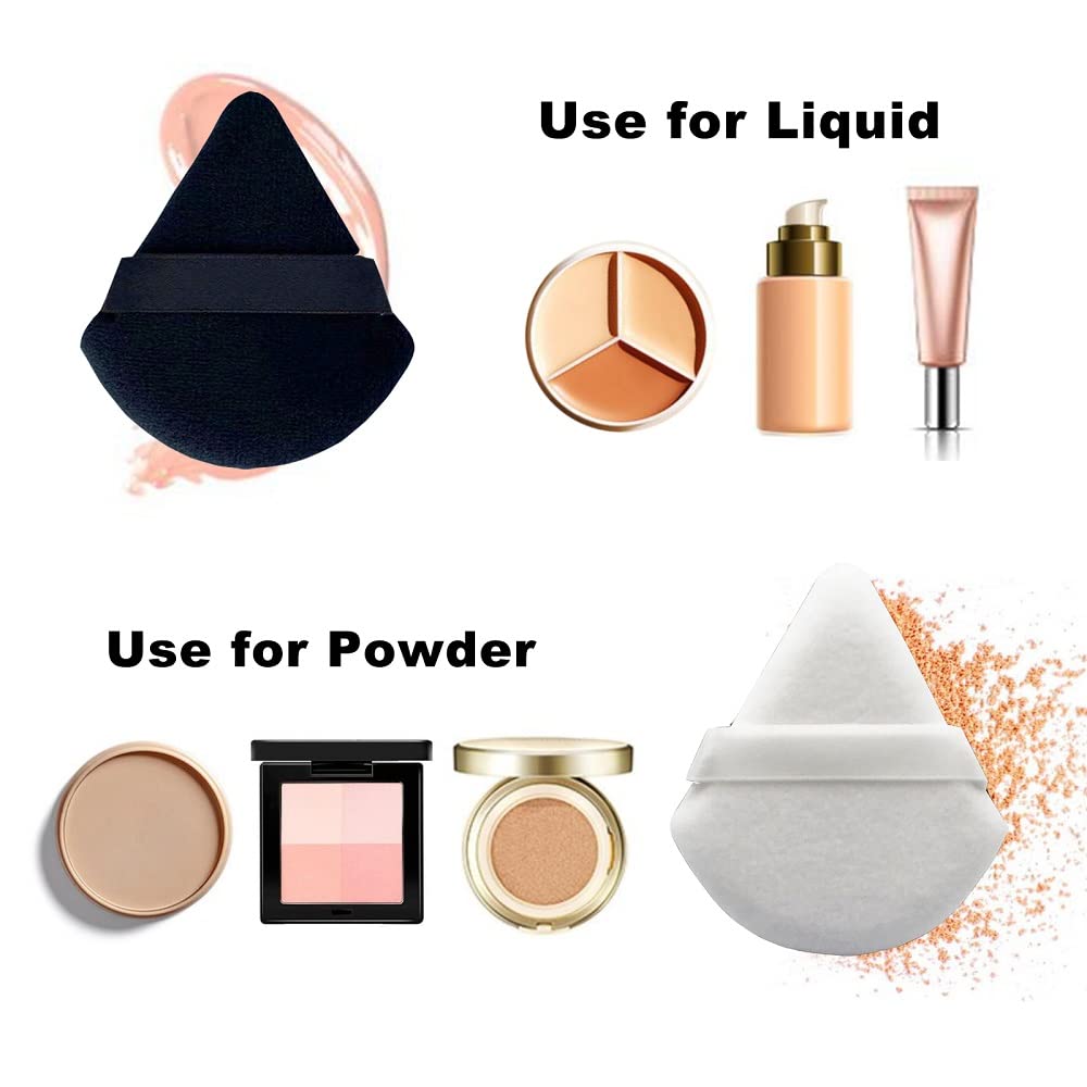 12Pcs Triangle Powder Puffs - Velour Makeup Sponges for Setting Powder, Foundation & Blush - Crease-Free Under Eye & Nose Application - Perfect for Professional Makeup & Travel Touch-Ups