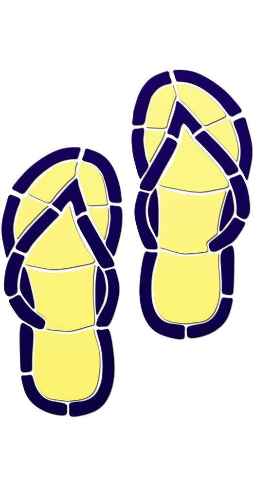 Yellow and Blue Ceramic Swimming Pool Mosaic Flip Flops (10 Inch Pair) - Perfect for Beach, Poolside, and Summer Outdoor Activities