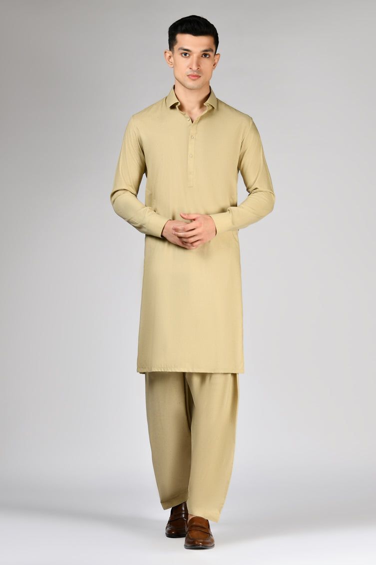Premium Blended Brown Unstitched Suit by J. Junaid Jamshed - Elegant Formal Wear for Weddings & Special Occasions