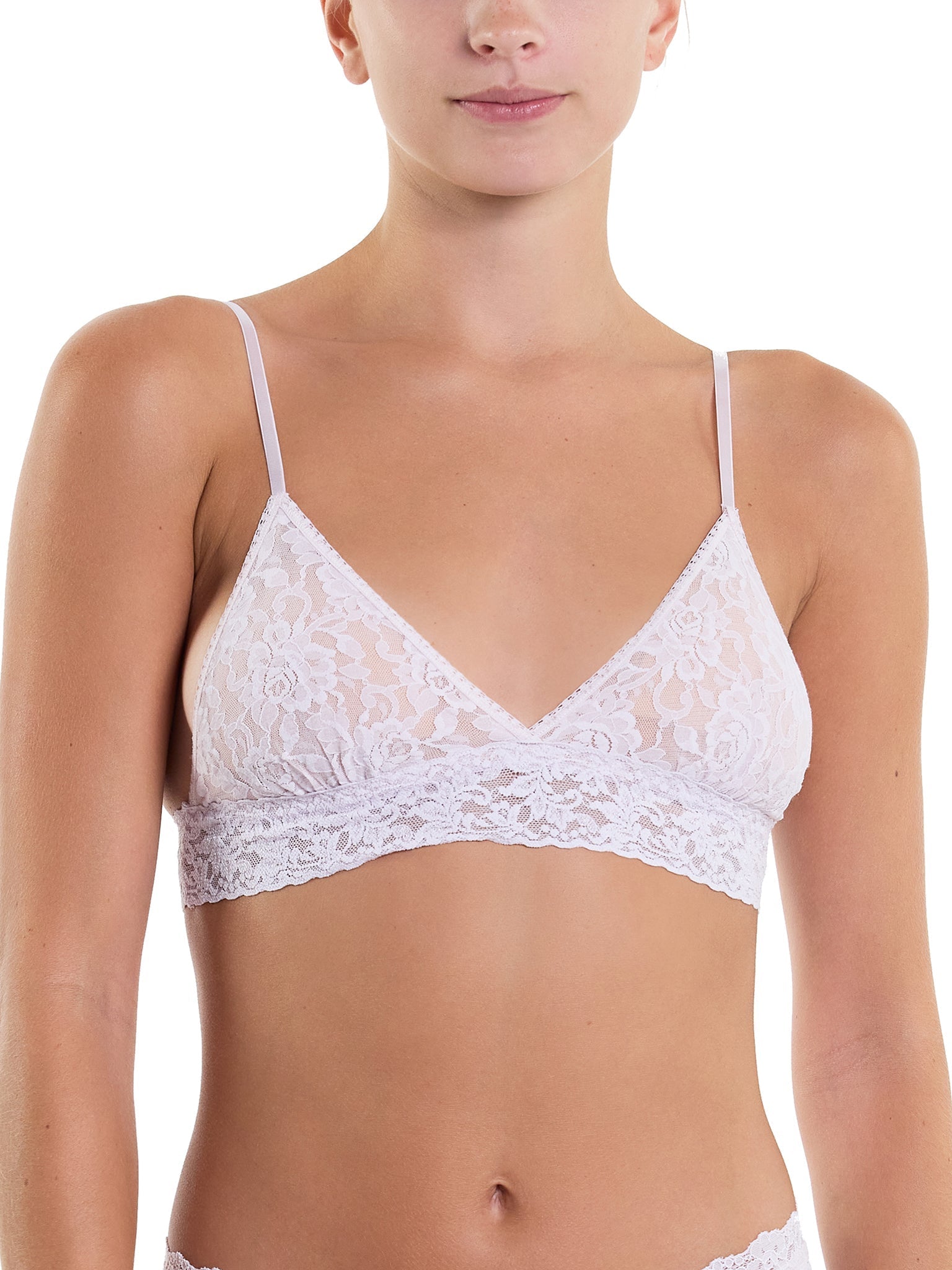 Signature Lace® Padded Triangle Bralette - Comfortable Wireless Bra for Women, Soft Stretchy Fabric, Light Support - Perfect for Yoga, Lounge & Everyday Wear