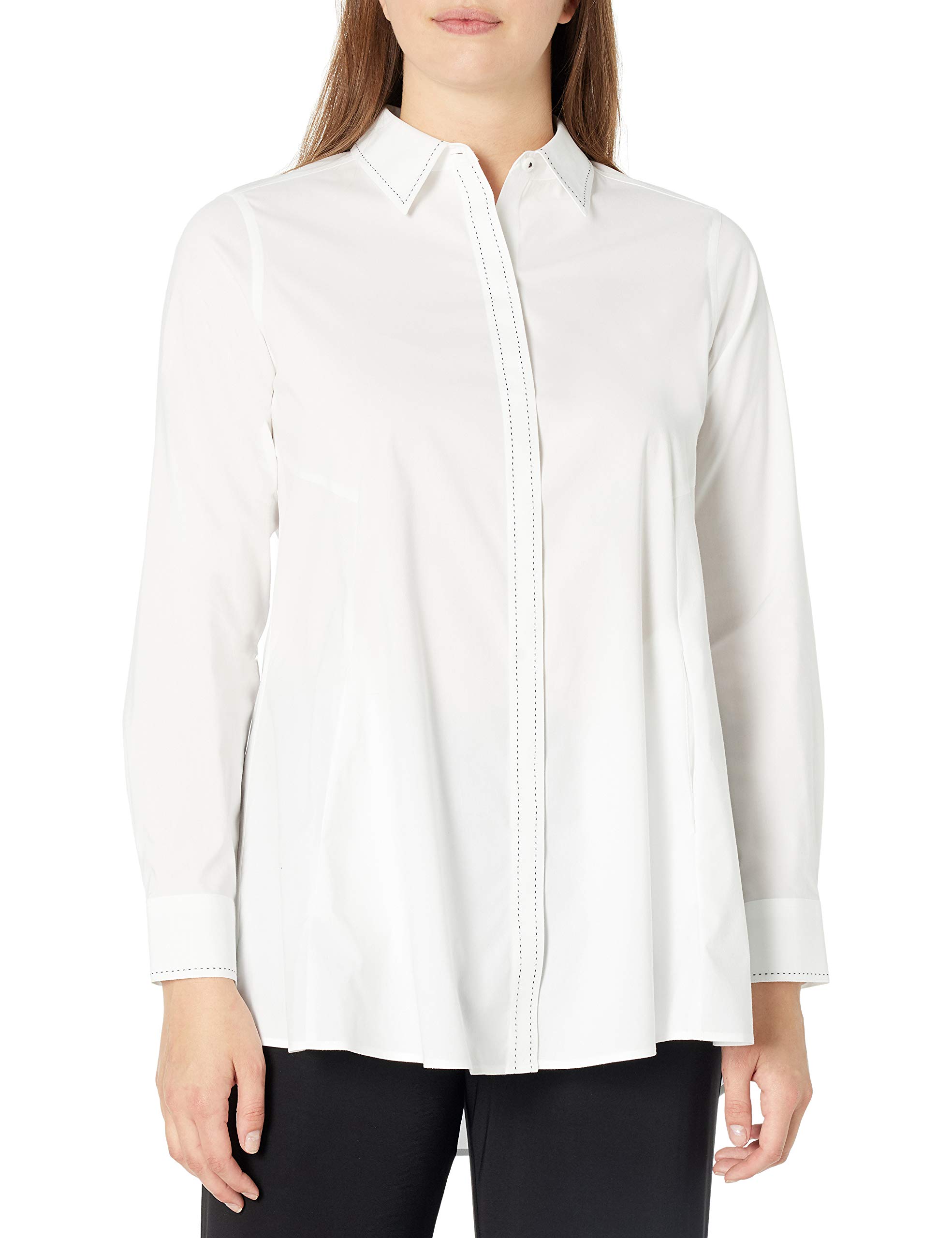 Foxcroft Women's Cici Stretch Non-Iron Pickstitch Tunic Shirt - Comfortable Wrinkle-Free Blouse for Work, Office & Casual Wear