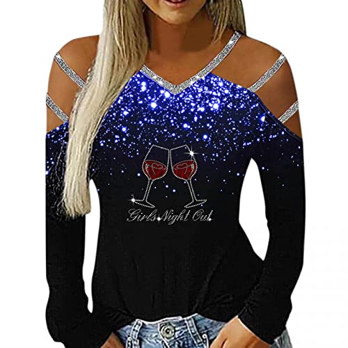 Sexy Valentine's Day Print Halter V-Neck Long Sleeve Blouse for Women - Perfect for Date Night, Romantic Dinners & Special Occasions