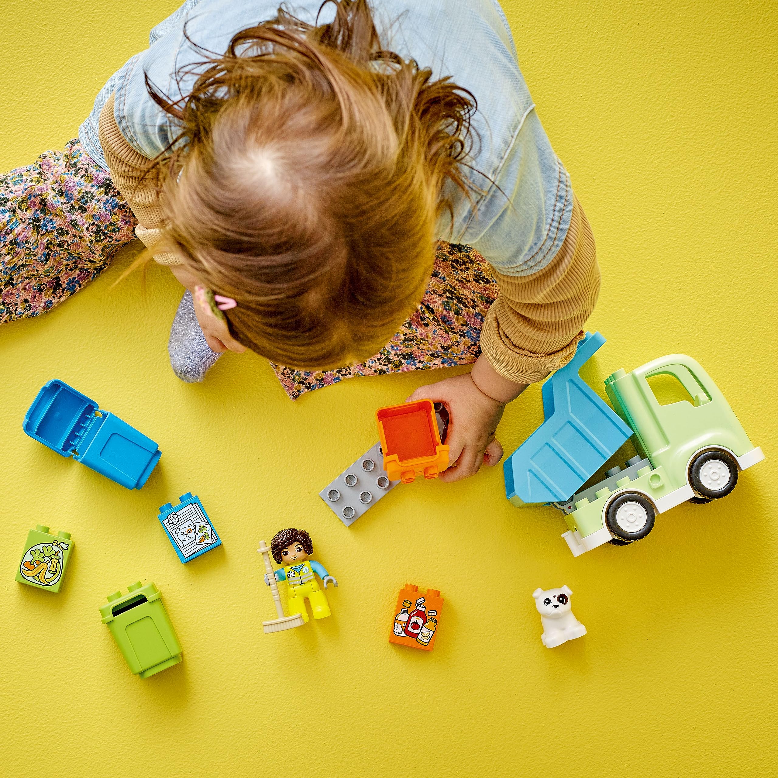LEGO DUPLO Town Recycling Truck 10987 Building Toy Set - STEM Educational Construction Kit for Toddlers Ages 2+ | Creative Birthday Gift for Boys & Girls | Includes 3 Sorting Bins for Recycling Fun | Perfect for Pretend Play & Environmental Learning