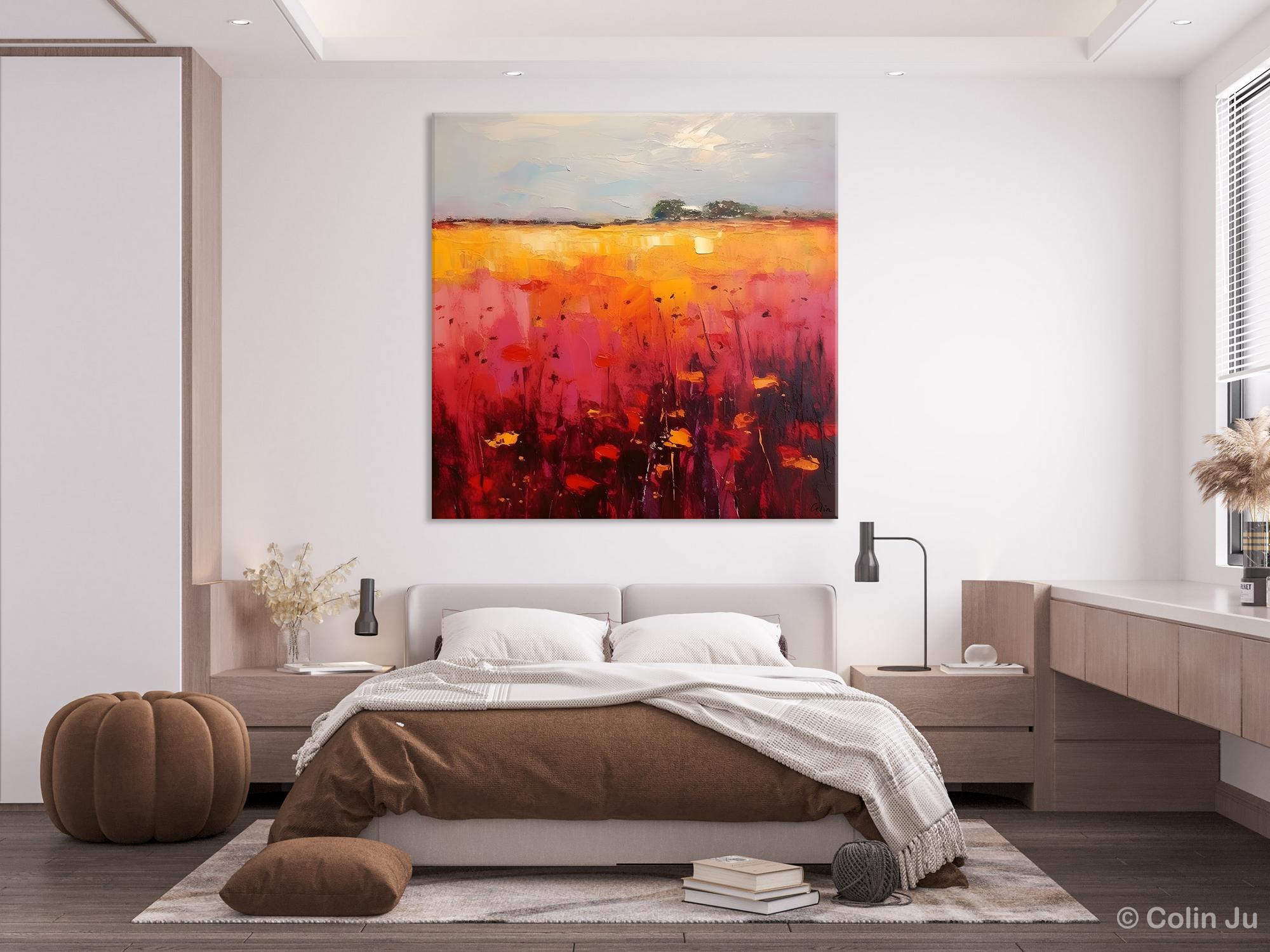 Modern Abstract Landscape Wall Art - Large Acrylic Canvas Painting for Living Room Decor | Contemporary Home & Office Wall Decor