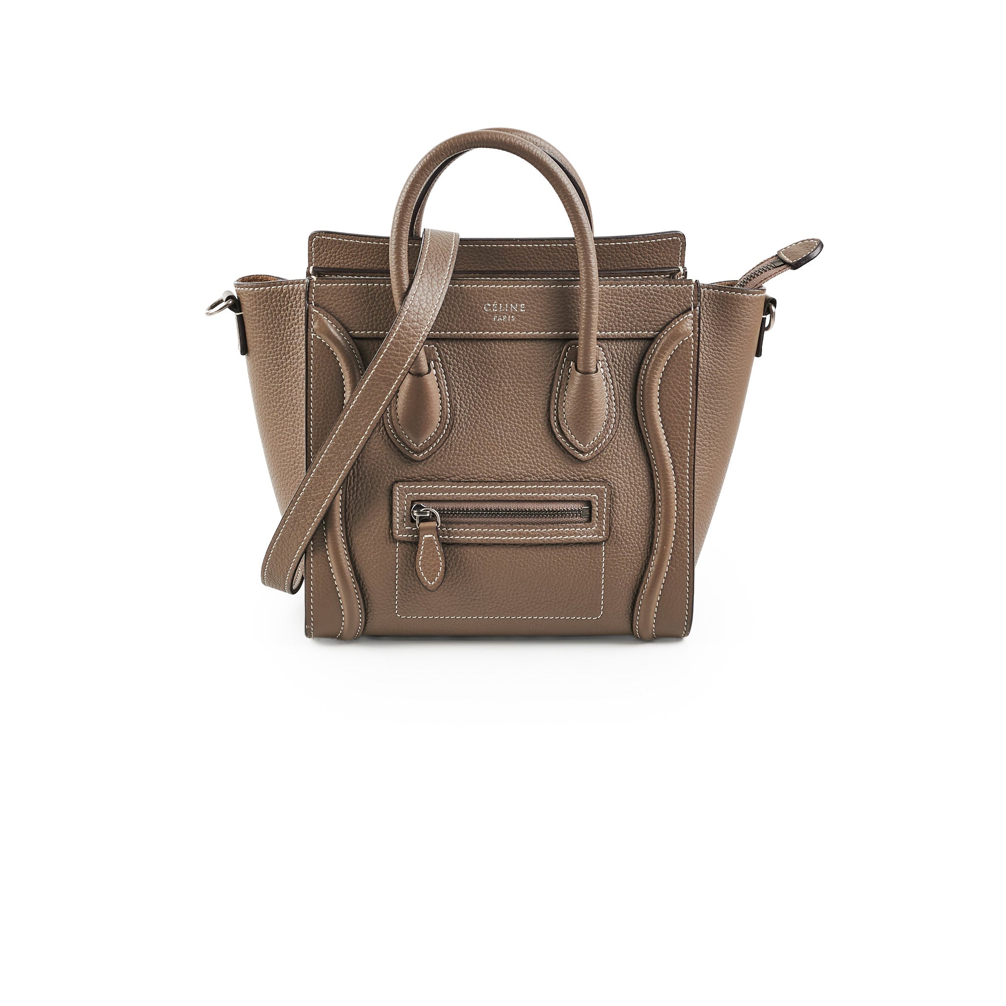 Celine Luggage Nano Taupe Small Leather Crossbody Bag - Luxury Designer Handbag for Women | Perfect for Work, Travel & Everyday Use