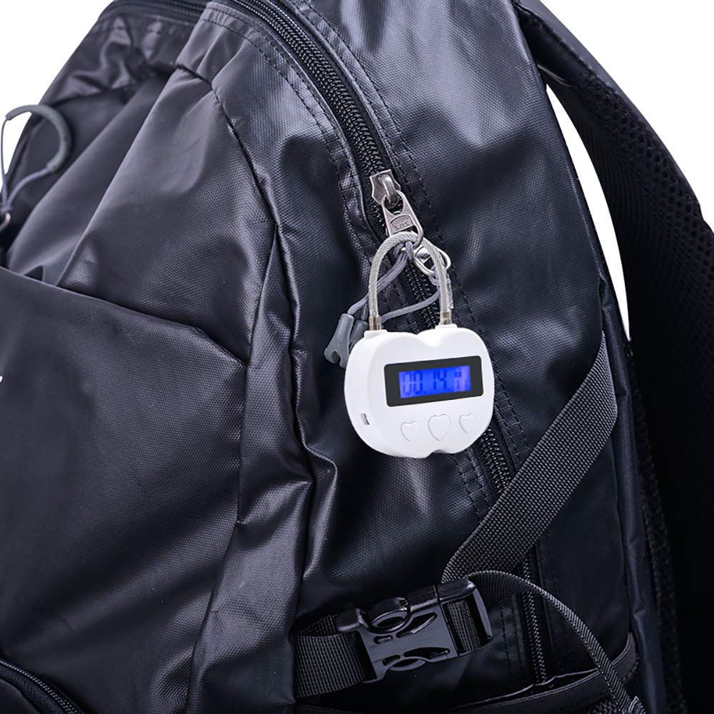 LCD Display Electronic Timer Lock - USB Rechargeable Time Padlock with Multiple Functions for Home, Office & Travel Security (Black) - Perfect for Lockers, Storage Boxes, Luggage & Gym Bags