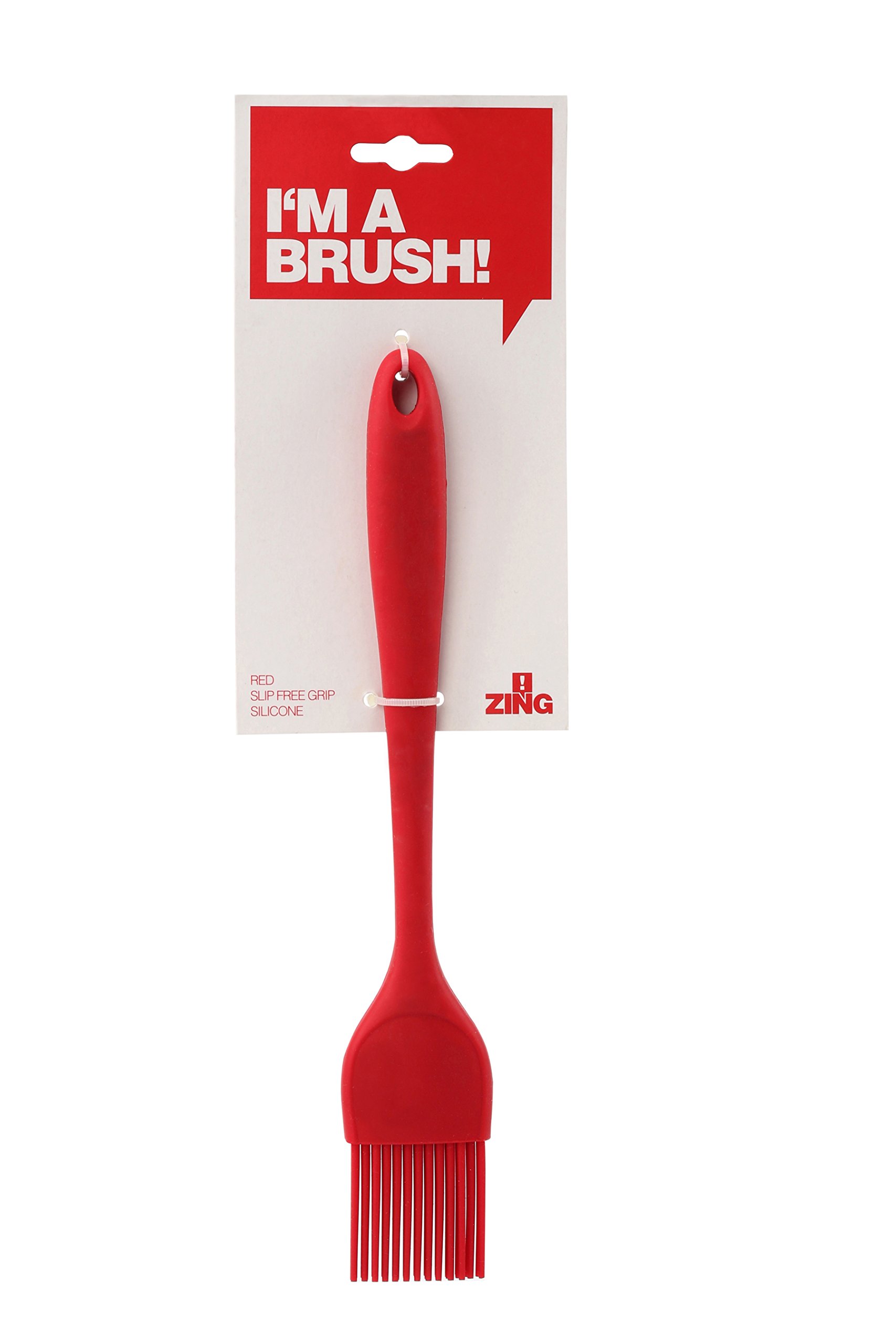Premier Housewares Zing Silicone Pastry Brush - Red | Heat-Resistant Baking Brush for Cakes, Bread & Pastries | Perfect for Basting, Glazing & Oil Application in Professional & Home Kitchens