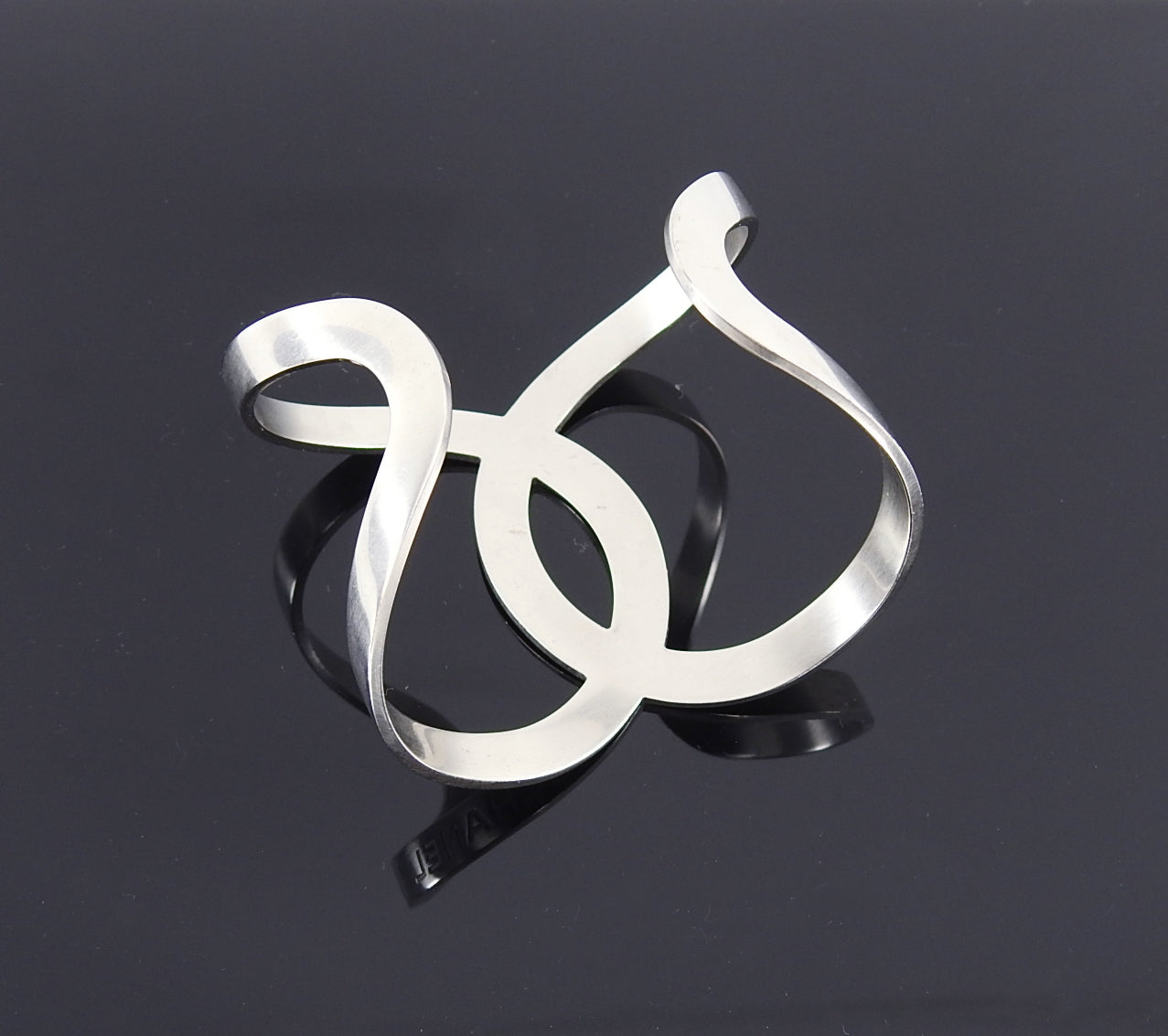 Chanel 16S Matte Sivertone Modernist CC Cuff Bracelet - Luxury Fashion Jewelry for Women, Perfect for Parties, Weddings & Special Occasions