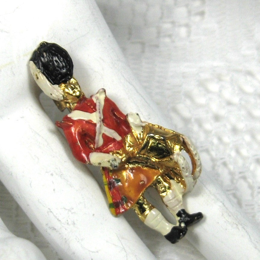 Vintage 1950s Scots Guards Regimental Drummer Souvenir Pin - UK Scottish Military Collectible for Display & Gifting