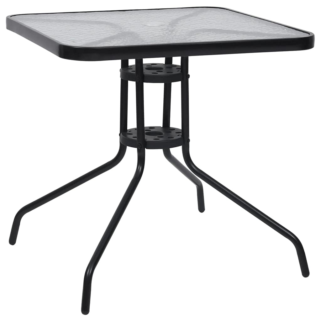 Black Steel Outdoor Dining Table 27.6