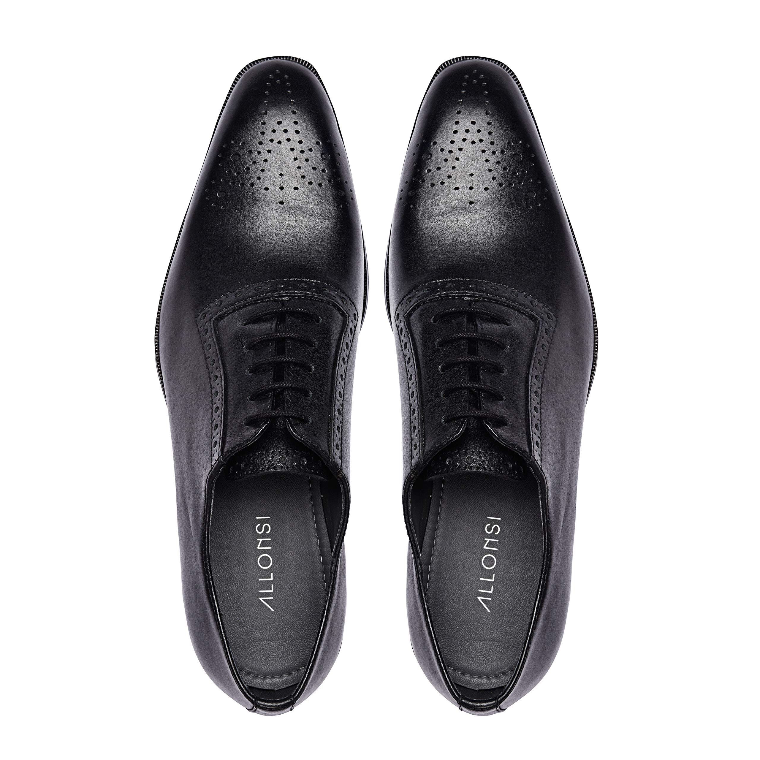 Premium Men's Genuine Leather Oxford Dress Shoes | Handcrafted Italian Brogue Formal Shoes for Weddings & Business | Non-Slip Leather Sole | Perfect for Office, Parties & Special Occasions