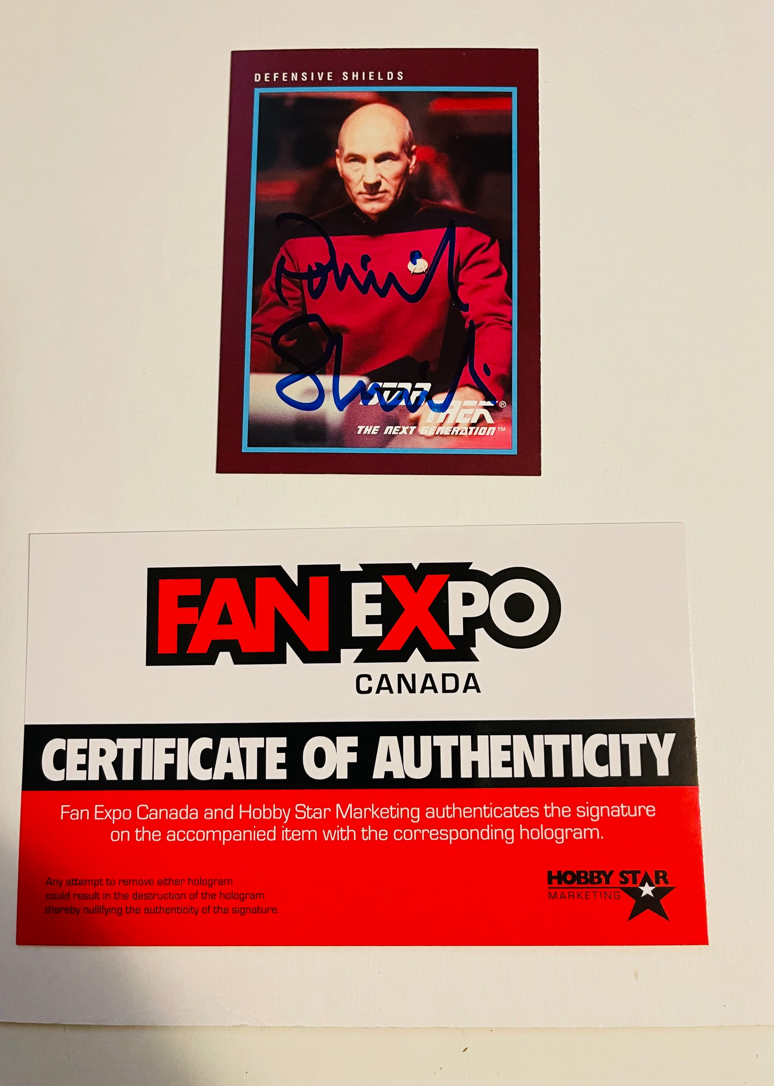 Star Trek Patrick Stewart Autographed Trading Card with Fanexpo COA & Hologram - Rare Collectible for Sci-Fi Fans & Memorabilia Collectors - Perfect for Display, Gifts, and Trekkie Collections