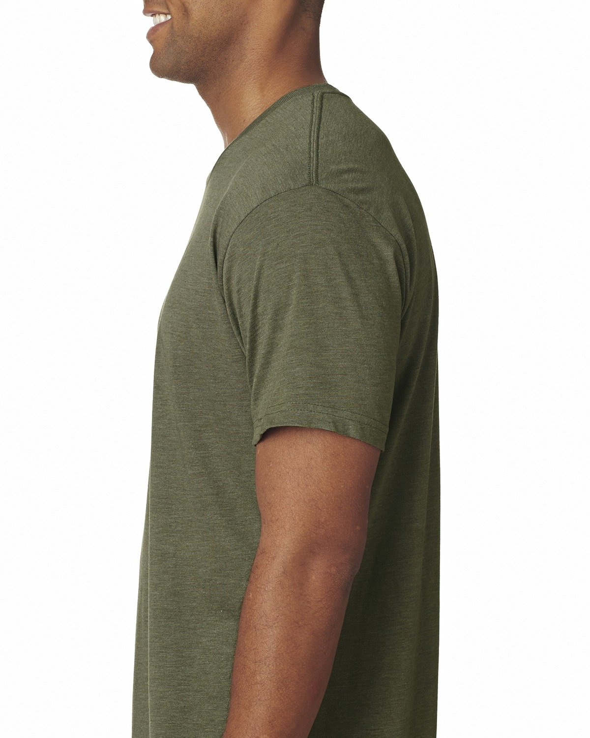 Next Level 6010 Men's Tri-Blend Crew Neck T-Shirt - Soft Premium Cotton Blend - Military Green - Casual Everyday Wear & Street Style Outfits