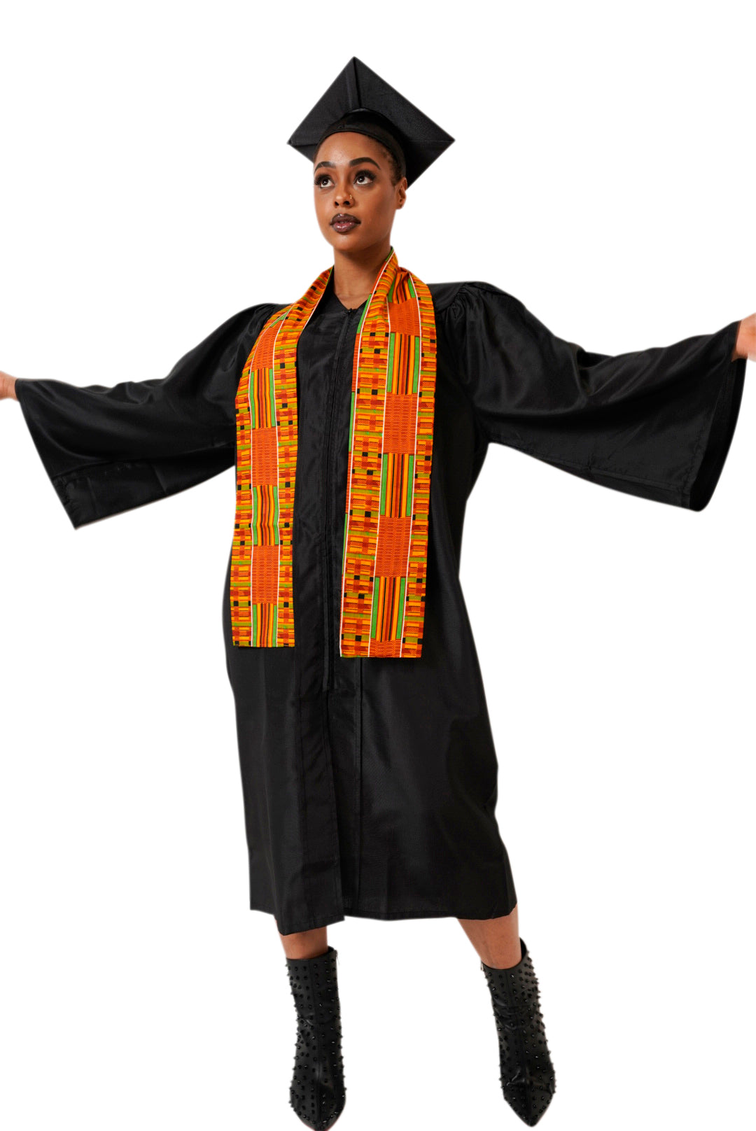 Authentic Kente African Print Graduation Stole/Sash DP0795S1 - Perfect for Graduation Ceremonies, Cultural Events & African Heritage Celebrations