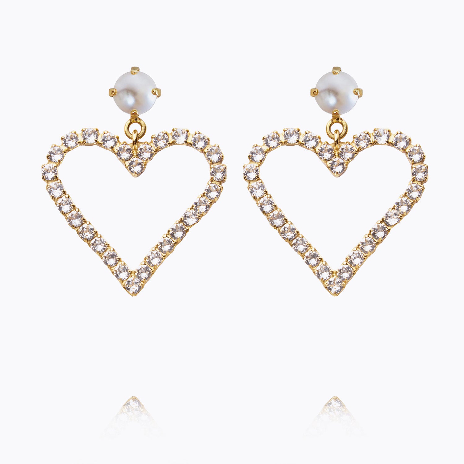 Heart To Heart Earrings - Elegant Pearl & Crystal Dangle Earrings for Women, Perfect for Valentine's Day, Anniversary, Wedding & Romantic Occasions