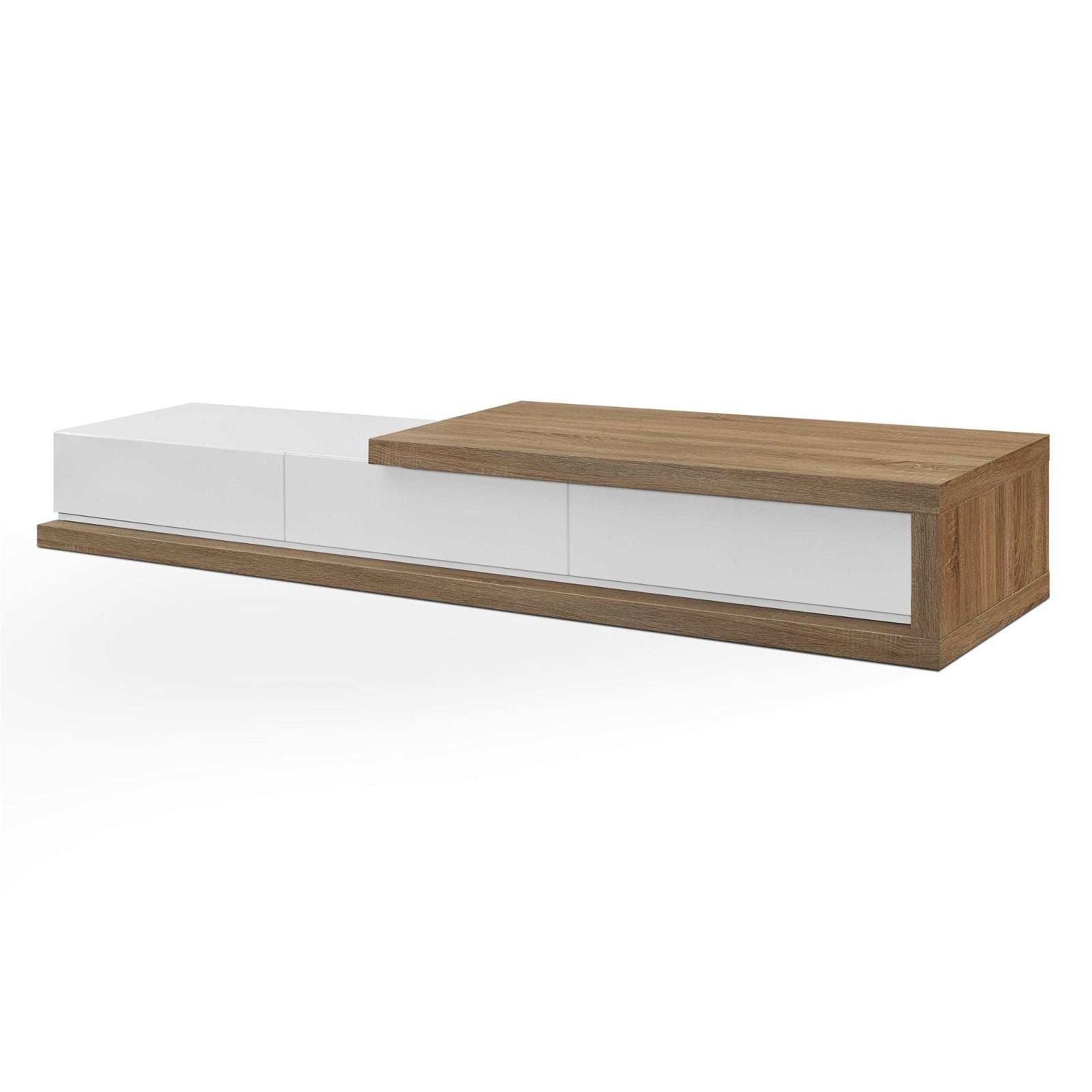Criterion™ Expandable TV Stand with Concertina Design in Solid Oak - Perfect for Living Room, Home Theater & Entertainment Centers