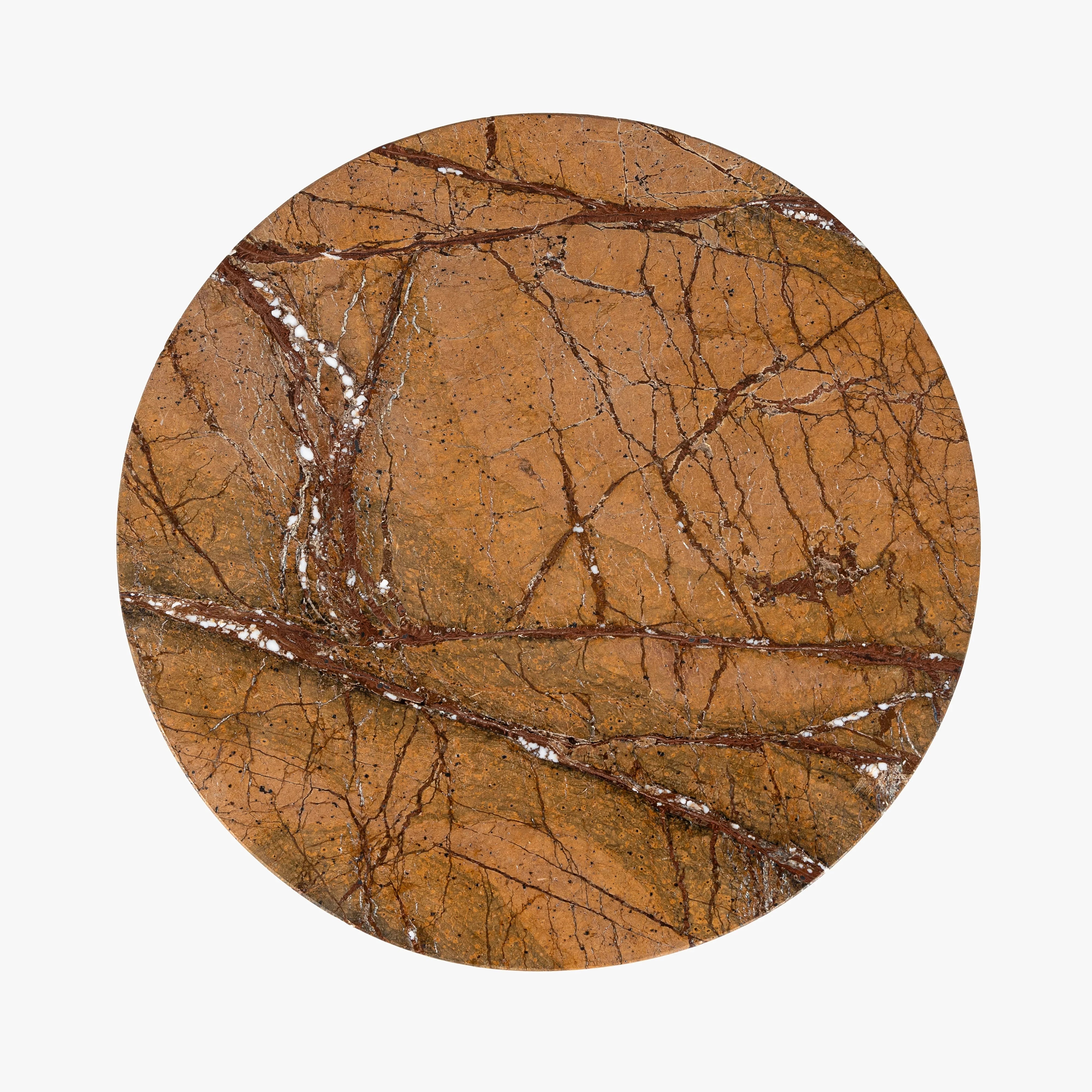 Francesca Marble Drink Table - Elegant Brown Side Table for Living Room, Patio, or Bedroom - Perfect for Coffee, Books, and Decor