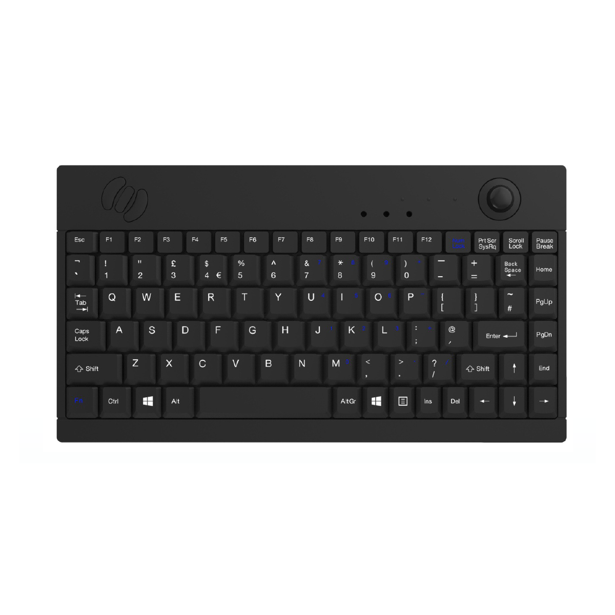 Accuratus 5015 Professional Wired Mini Keyboard with Optical Trackball - Compact Ergonomic Design for Office, CAD Design & Gaming Workstations