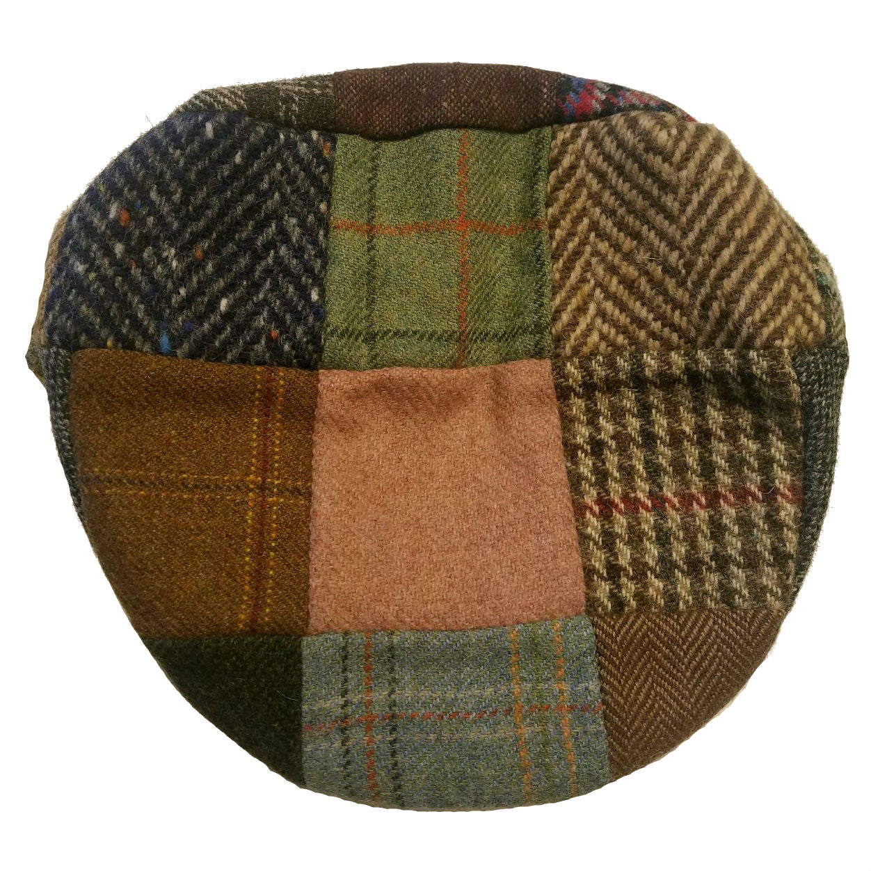 Wool Patchwork Driving Cap by Hanna Hats of Ireland — Vintage Style Men's Hat with Unique Patchwork Designs — Perfect for Golf, Driving & Outdoor Activities