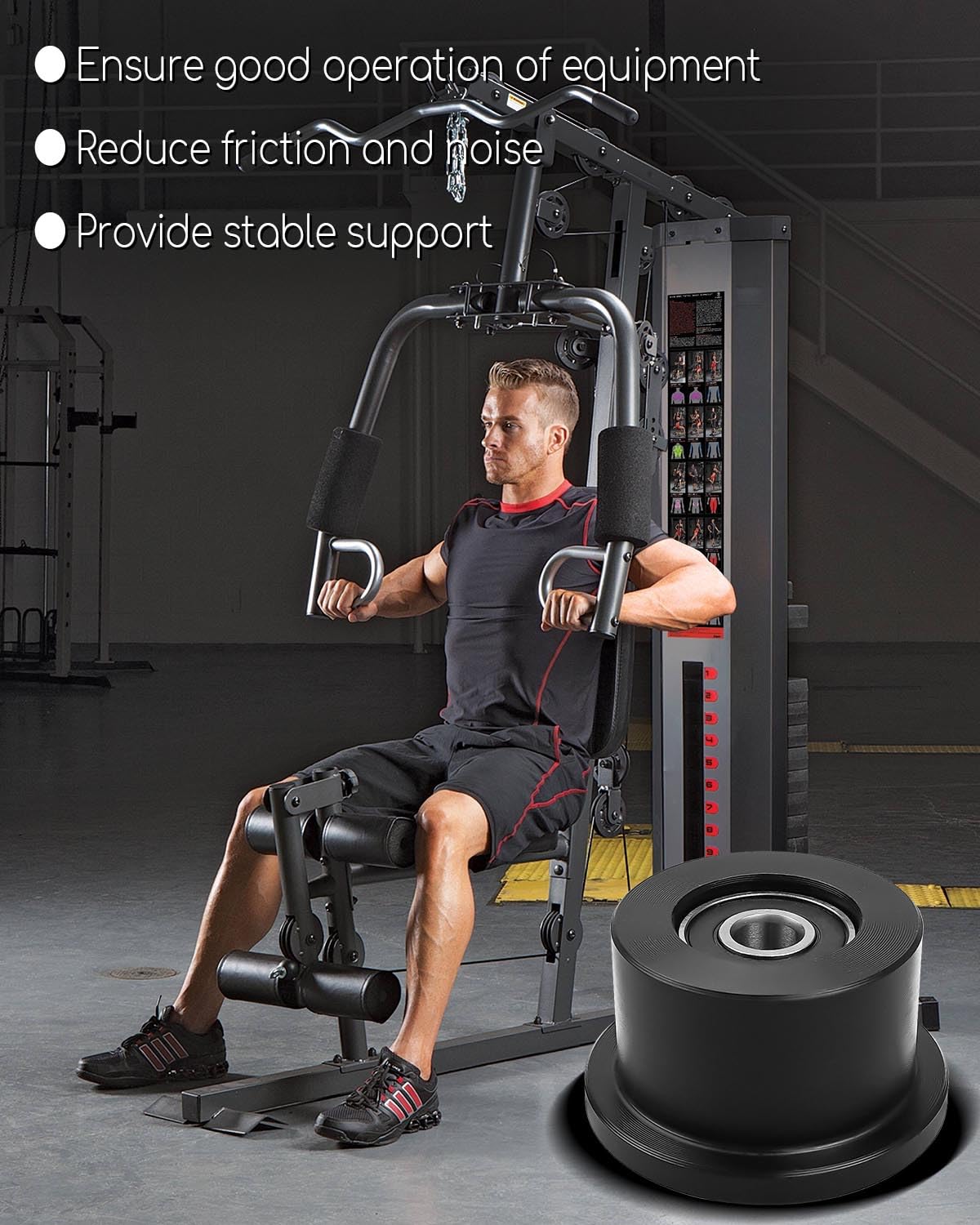 Upgrade Gym Replacement Wheel Rollers - Compatible with Total Gym 1000-1900 Series, Achiever, Force, Gold, FIT Max, Platinum, Pro, Supra, Supreme, Ultima, Ultra, X-Force & XLi - 4PCS Set - Perfect for Home Workouts & Gym Equipment Maintenance