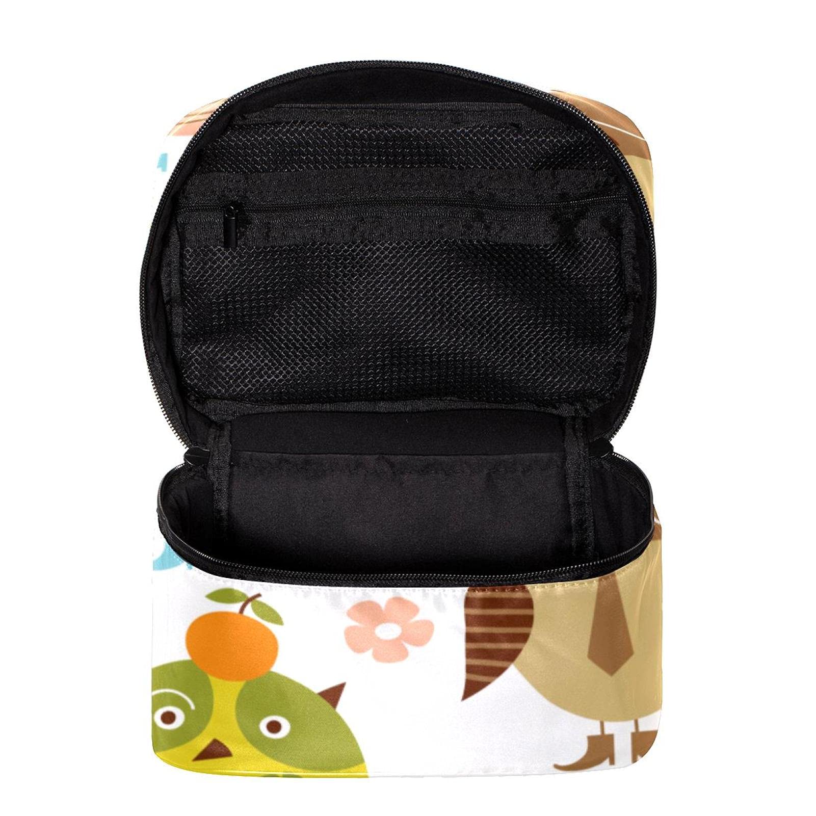 Stylish Owl Floral Print Large Travel Makeup Bag - Waterproof Cosmetic Organizer with Zipper for Women & Girls | Perfect for Vacation, Gym, and Daily Essentials Storage