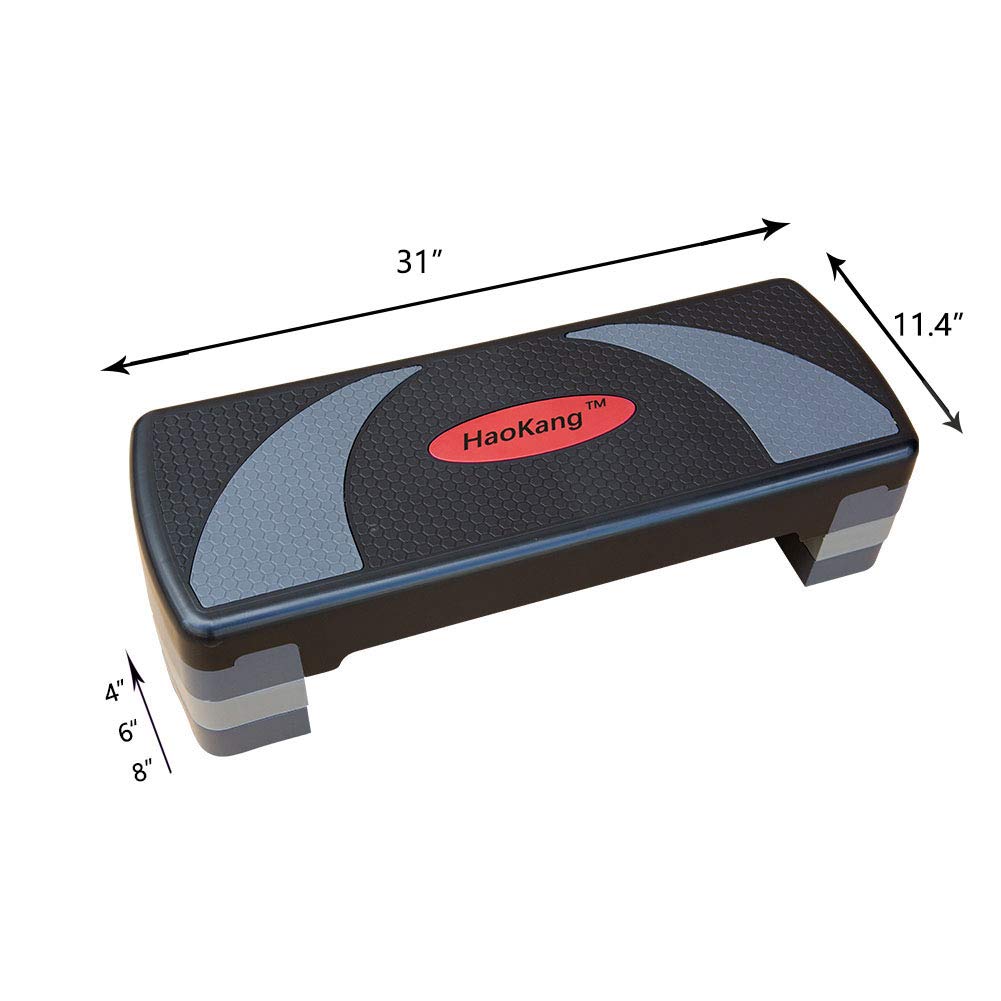Adjustable Aerobic Stepper Platform - 3 Level Height Fitness Step for Home Workouts, Cardio Exercise & Sports Training - Perfect for Step Aerobics, HIIT & Strength Training at Home or Gym