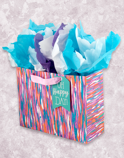Color Wash Gift Bags - Premium Party Favor Bags for Birthdays, Weddings & Baby Showers - Bulk Pack of 50 - Eco-Friendly & Durable Paper Gift Bags for Special Occasions