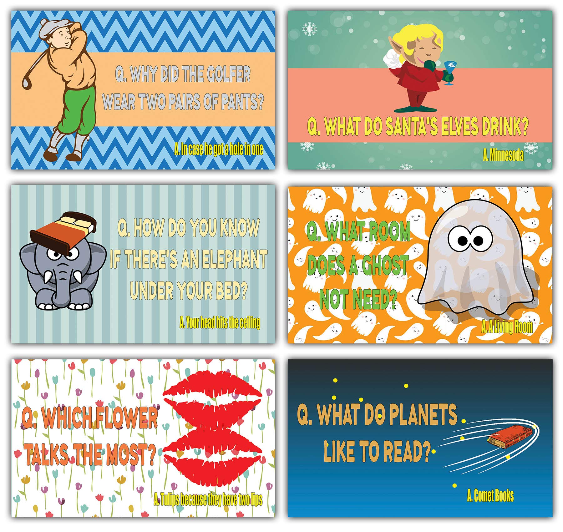 Creanoso Funny Lunch Box Jokes Flashcards for Kids - 60 Hilarious Joke Cards (30x2 Sets) - Perfect for School Rewards, Gifts & Lunchbox Notes - Encourage Reading & Laughter in Classroom & Home