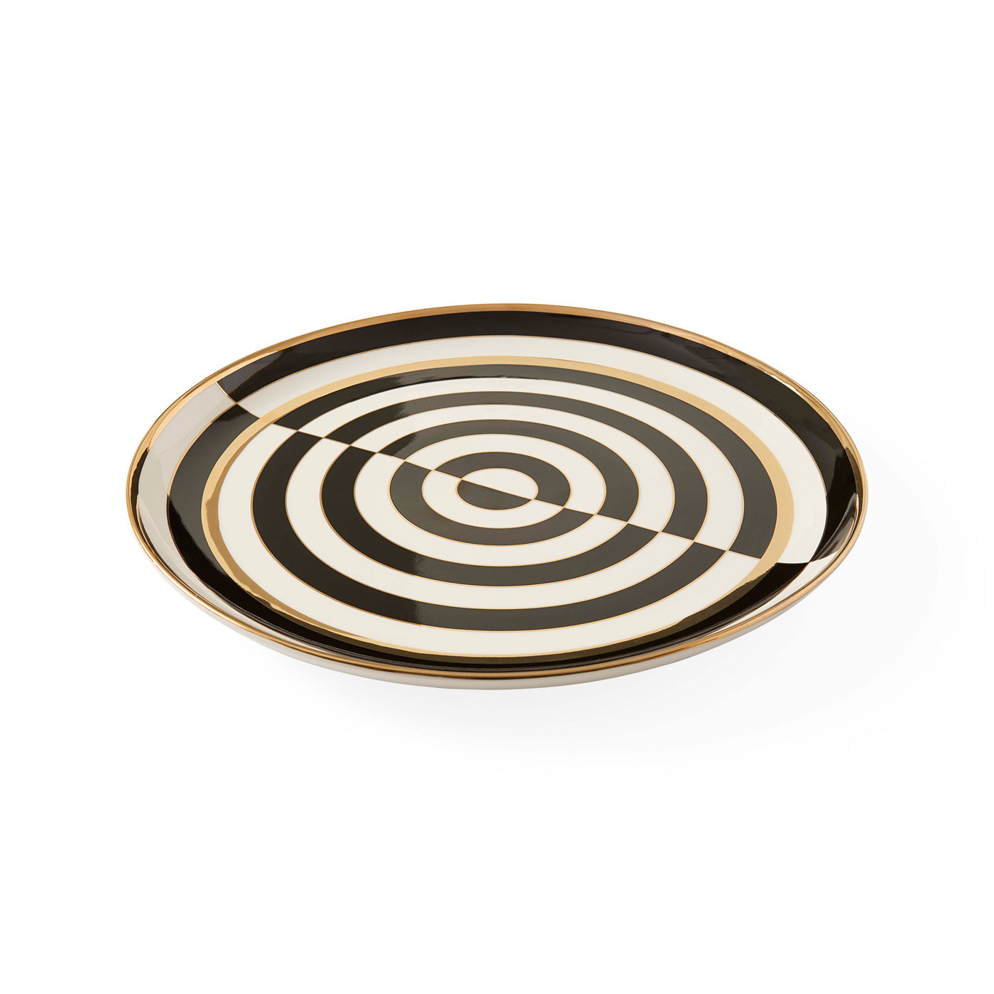 Modern Op Art Round Serving Tray - Stylish Decorative Tray for Coffee Table, Kitchen & Dining Room - Perfect for Entertaining Guests & Displaying Decor