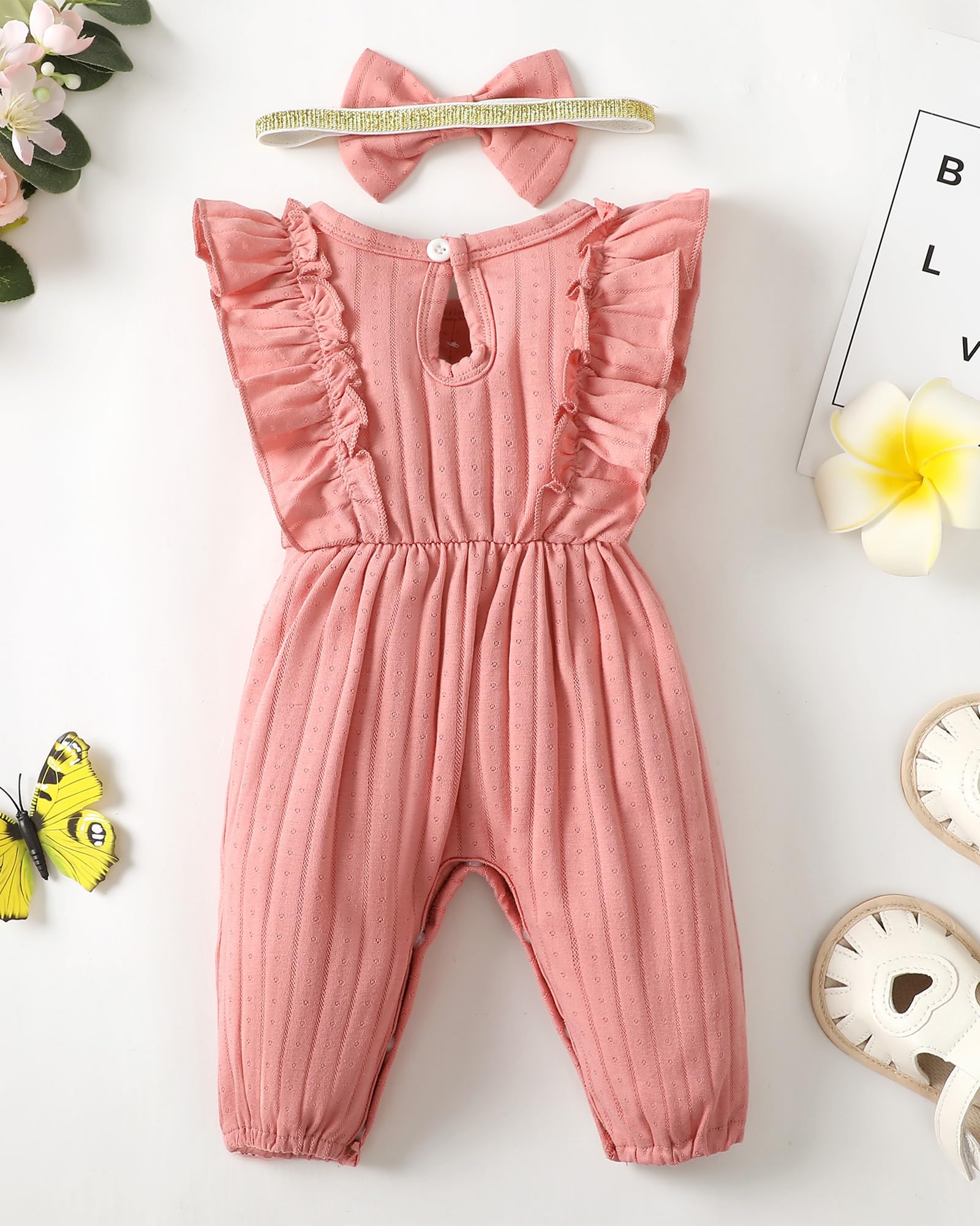 Mioglrie Newborn Baby Girl Clothes - Soft Cotton Short Sleeve Romper Jumpsuit for 0-6 Months | Perfect for Summer Outfits, Photoshoots & Playtime