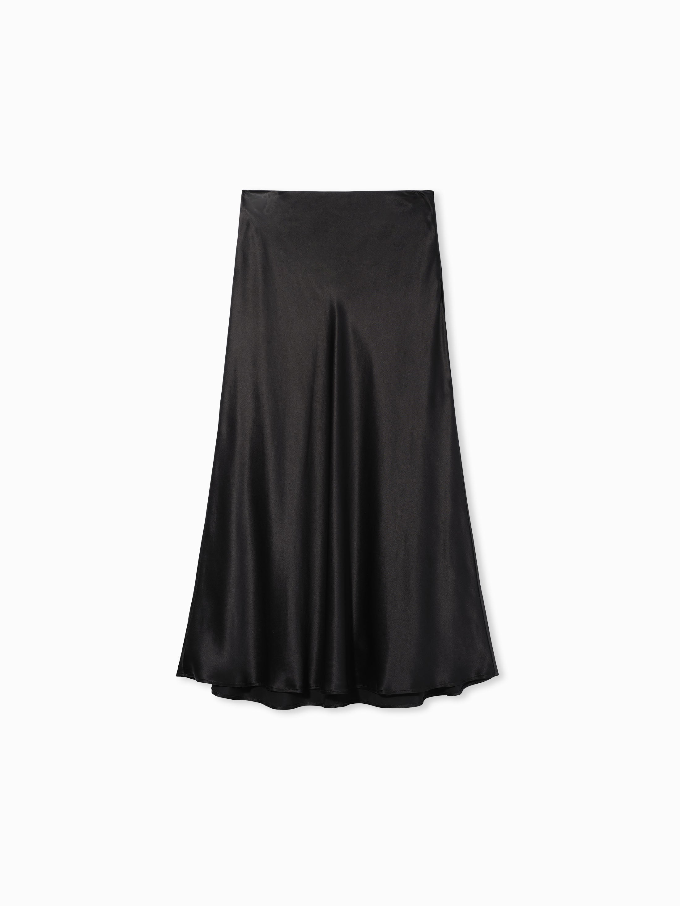 Bias Cut Silk Slip Skirt - Elegant Black Satin Skirt for Women | Perfect for Date Night, Evening Parties & Special Occasions