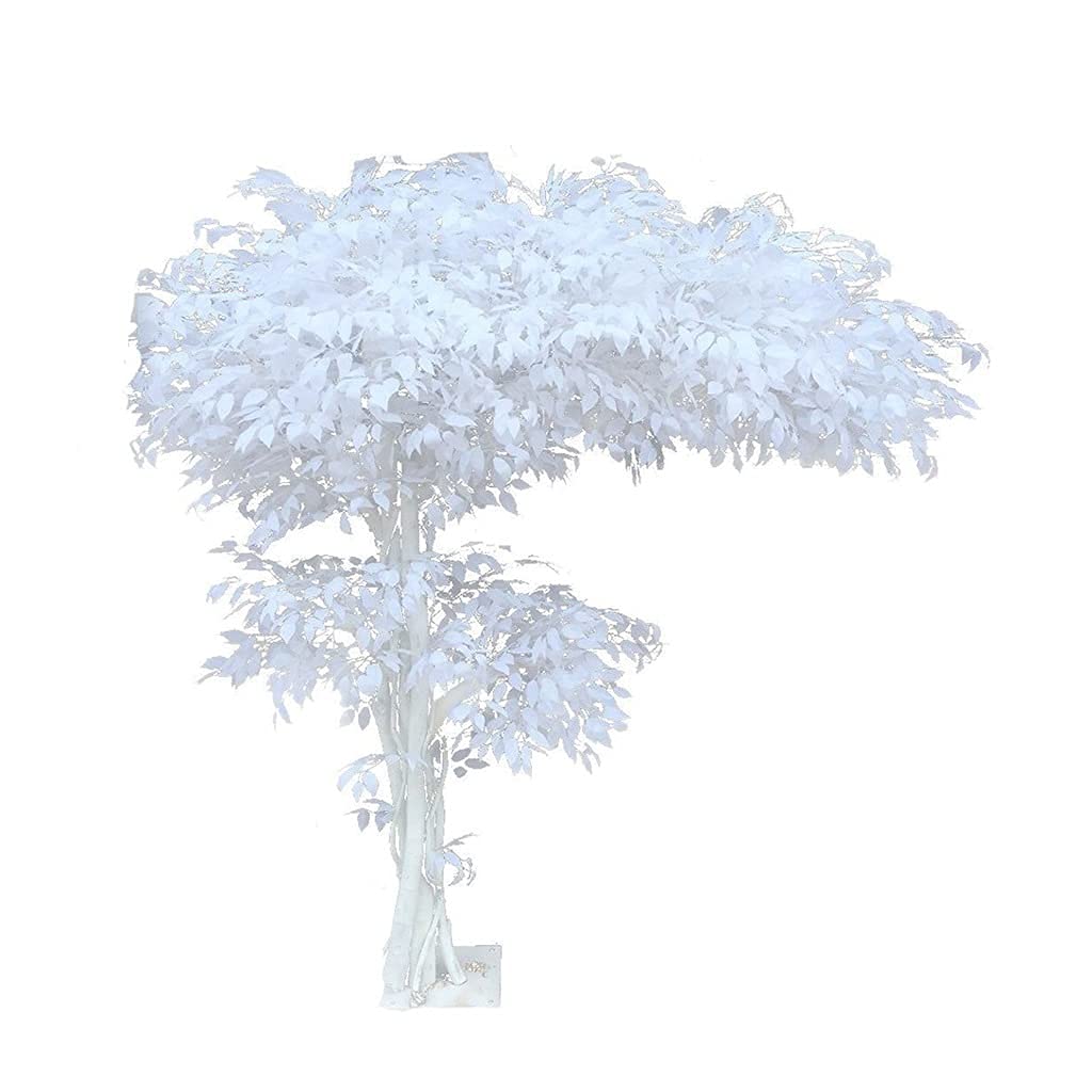 5ft Artificial Banyan Tree - Realistic White Fake Tree for Indoor & Outdoor Decor - Office, Garden, Home Decoration - Durable Plastic Tree (Round H150cm) - Perfect for Living Room, Patio, Wedding & Event Centerpieces