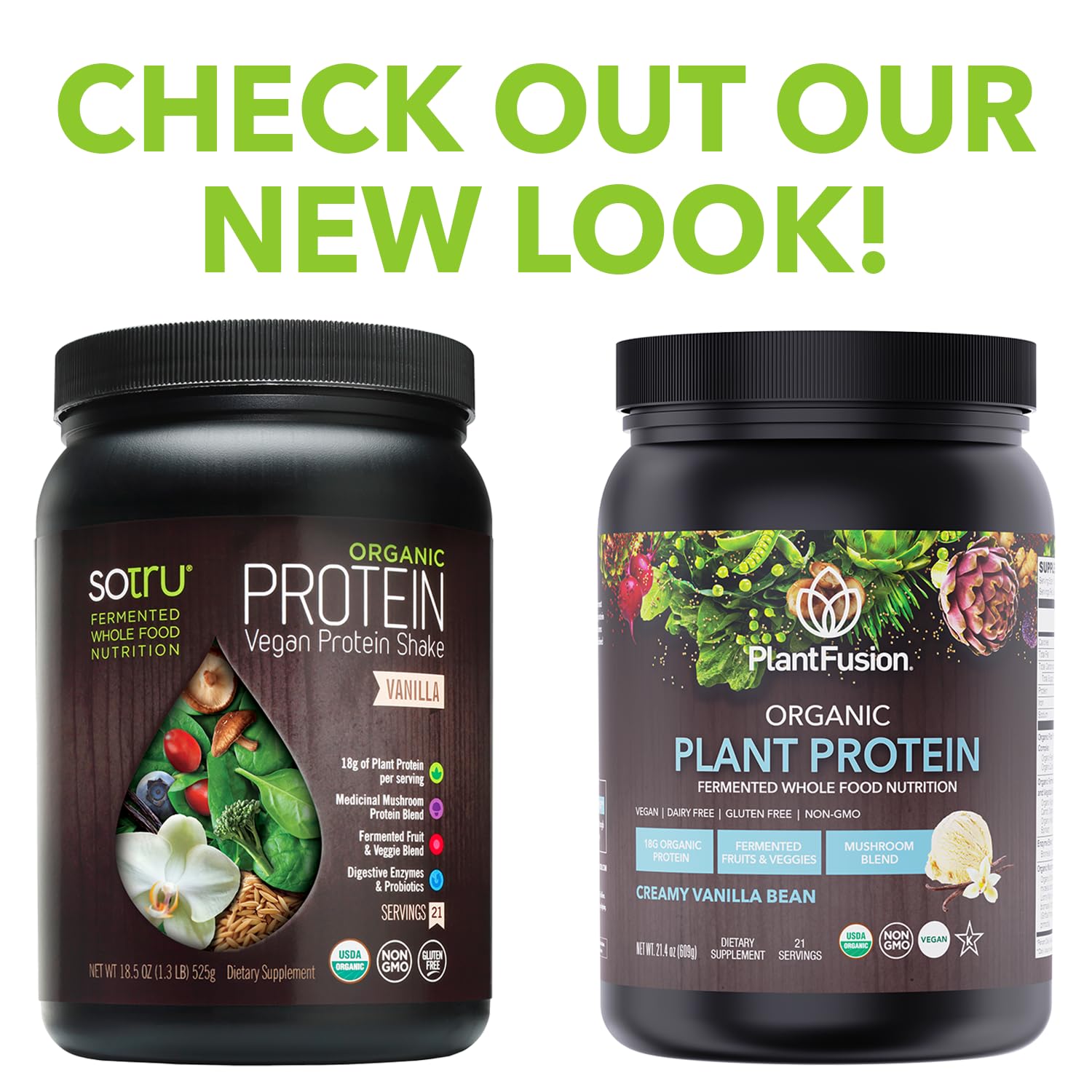 Organic Vegan Protein Powder - Plant-Based Protein with Superfoods, Enzymes & Probiotics - USDA Certified, Non-GMO, Gluten-Free - Vanilla Flavor 18.5oz (21 Servings) - Perfect for Smoothies, Post-Workout Recovery & Healthy Breakfasts