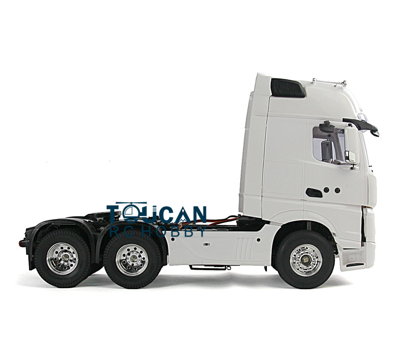 1/14 Scale 6x4 3-Axle High Top RC Tractor Truck with Radio Remote Control - DIY Hobby Model Kit for Painting - Perfect for Collectors, RC Enthusiasts & Off-Road Simulation Play
