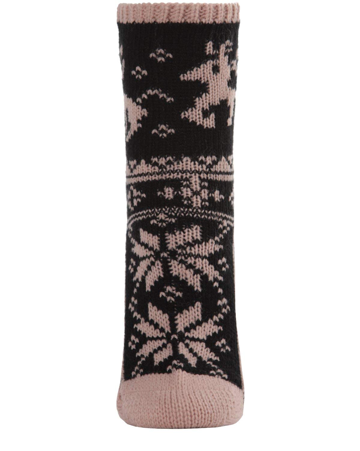 MeMoi Women's Embroidered Reindeer Christmas Sweater Knit Crew Socks - Cozy Holiday Socks for Winter, Xmas Party & Gift Giving