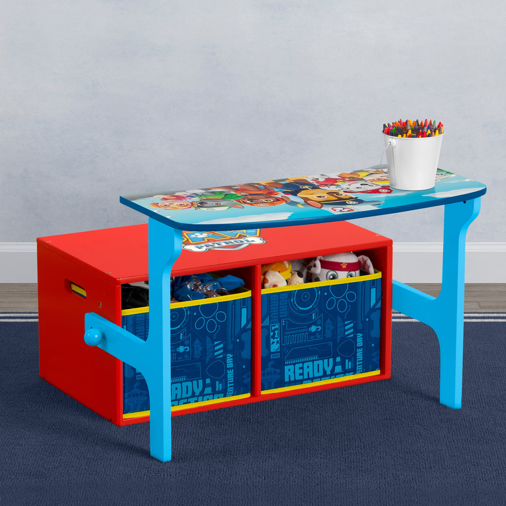 PAW Patrol 2-in-1 Activity Bench and Desk for Kids - Convertible Play Table with Storage | Perfect for Playroom, Classroom & Toddler Learning Activities