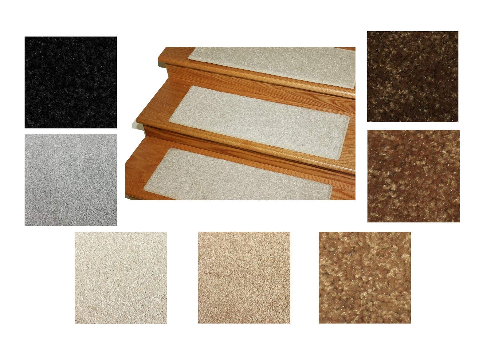 KOECKRITZ 8x24 Inch Dog Assist Carpet Stair Treads - Non-Slip Pet Stair Treads for Dogs with Carpet Tape - Shaw Orchard Mills II 30 Oz Cut Pile - Set of 13 (Dark Amber Ale Golden Brown) - Perfect for Elderly Pets & Hardwood Stairs Safety