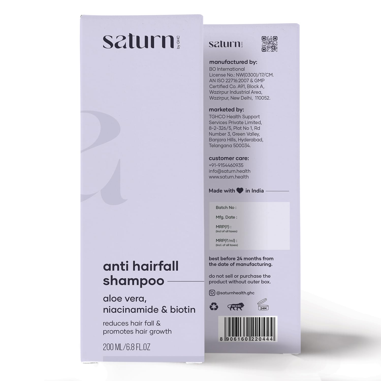 GHC Growwb Saturn Hair Growth Shampoo - Anti Hair Fall & Nourishing Treatment for Thicker, Healthier Hair - 200ml (Pack of 1) - Perfect for Daily Use & Scalp Care Routine